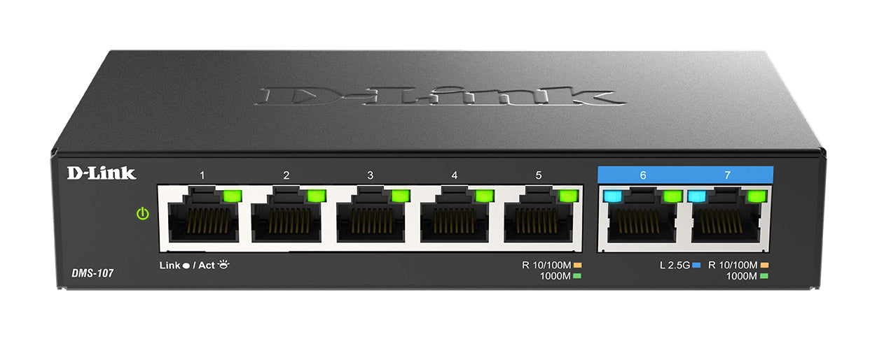 D-Link DMS-107 7-PORT MULTI-GIGABIT UNMANAGED SWITCH