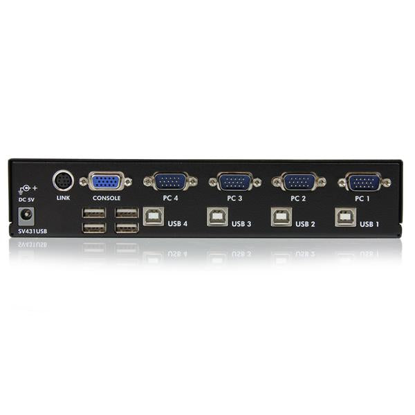 4 Port VGA USB KVM Switch with Hub