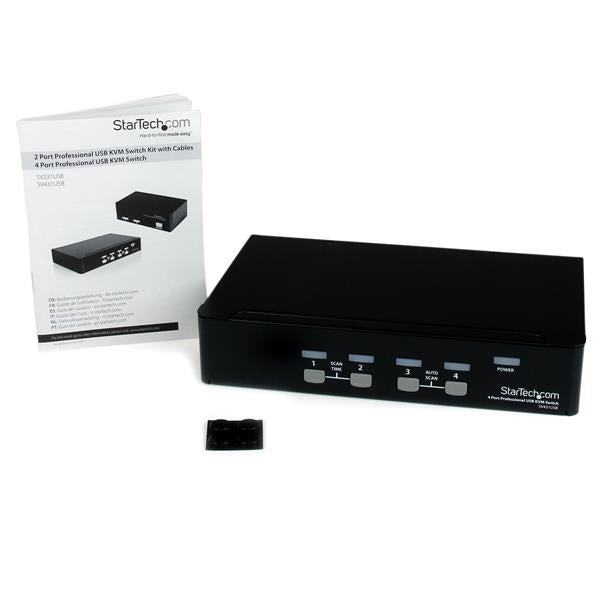 4 Port VGA USB KVM Switch with Hub