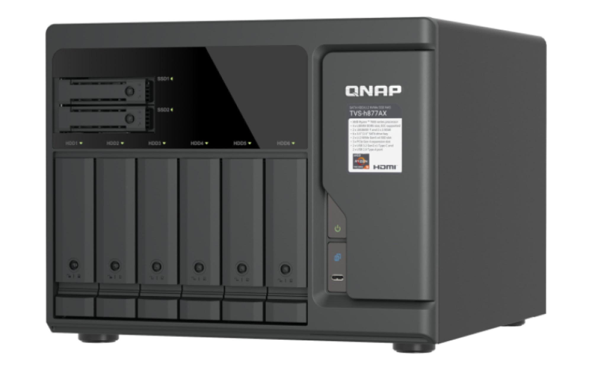 8-Bay QuTS hero NAS 6 x 3.5" SATA+2