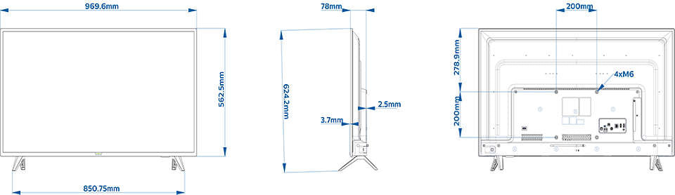 PHILIPS téléviseur professionnel 43" 43HFL5114/12 FHD