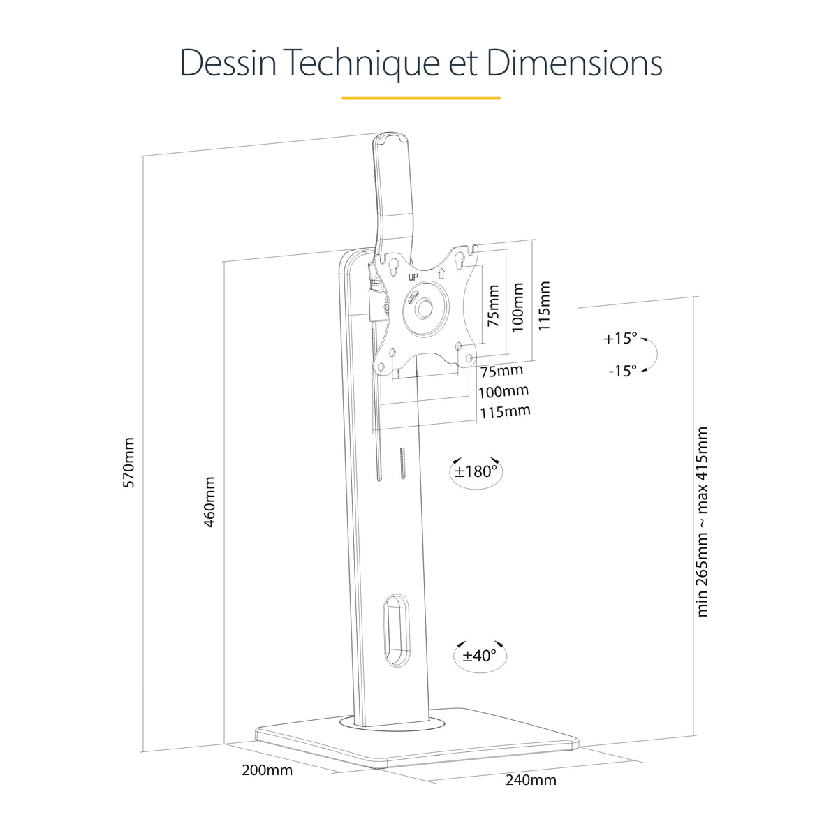 Free Standing Single Monitor Mount/Stand
