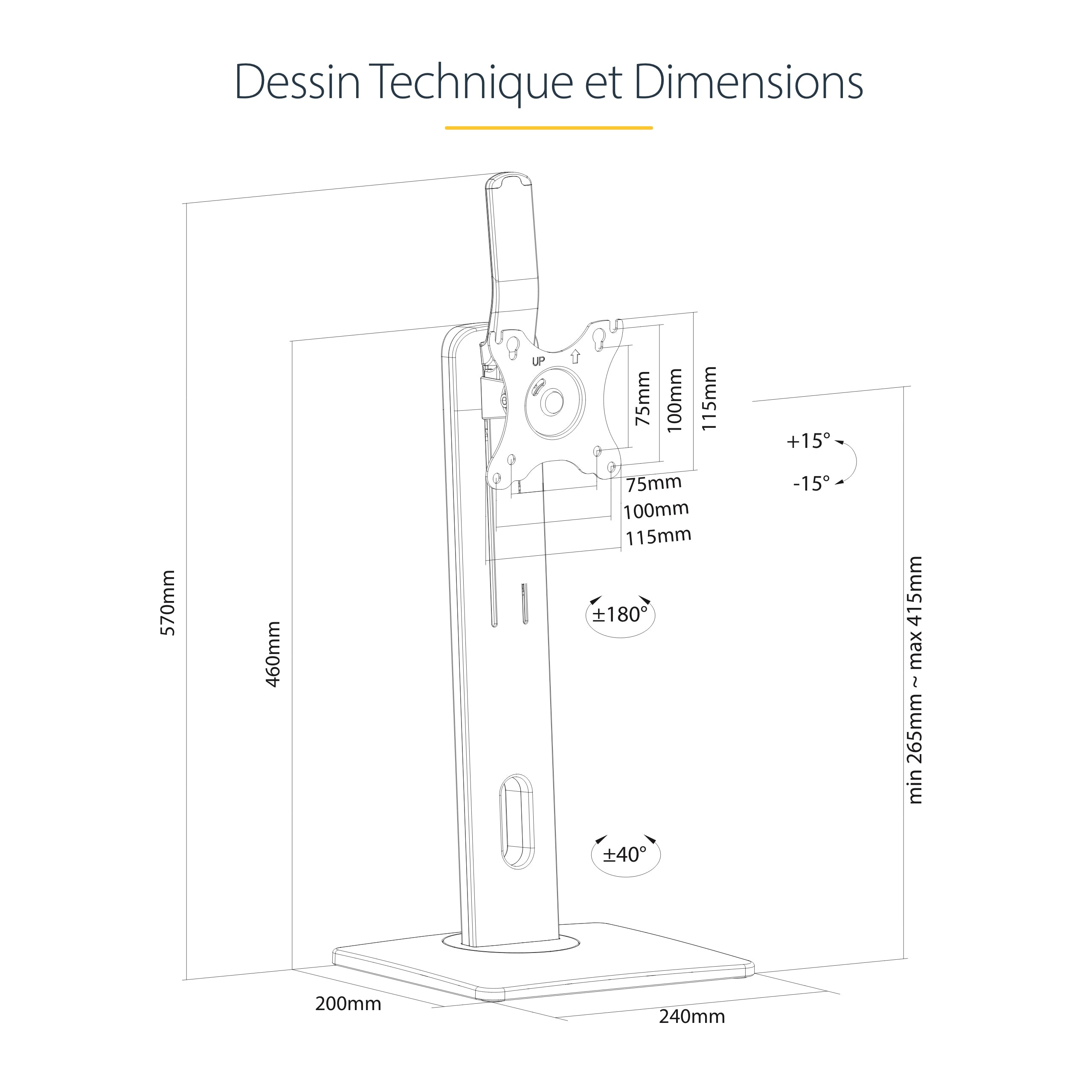 Free Standing Single Monitor Mount/Stand