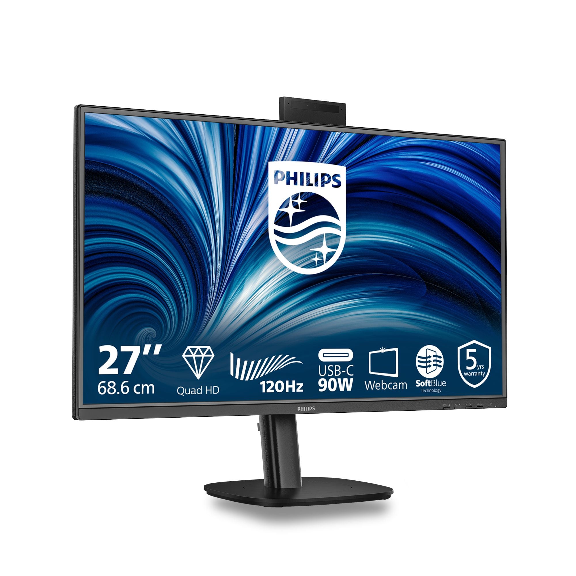 PHILIPS 27p 2560x1440 120Hz IPS Flat H/A 150 MM USB C DOCKING DISPLAY 90W Daisy chain with 27B2N3500J Smart Link Sync
