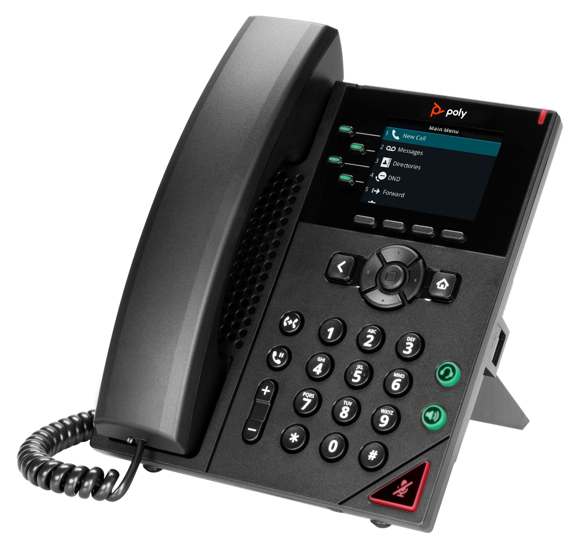 HP Poly VVX 250 4-Line IP Phone and PoE-enabled téléphone fixe Noir LCD