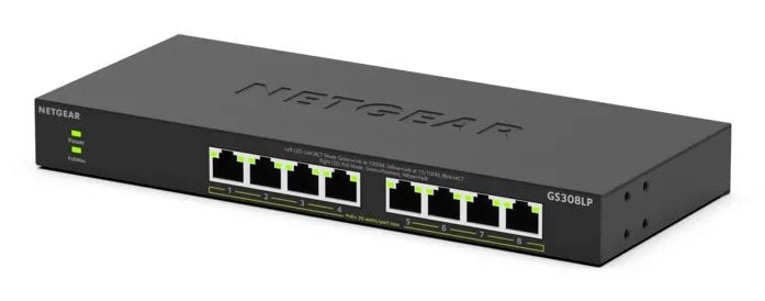 NETGEAR 8-PORT POE GIGABIT UNMANAGED SWITCH GS308LP