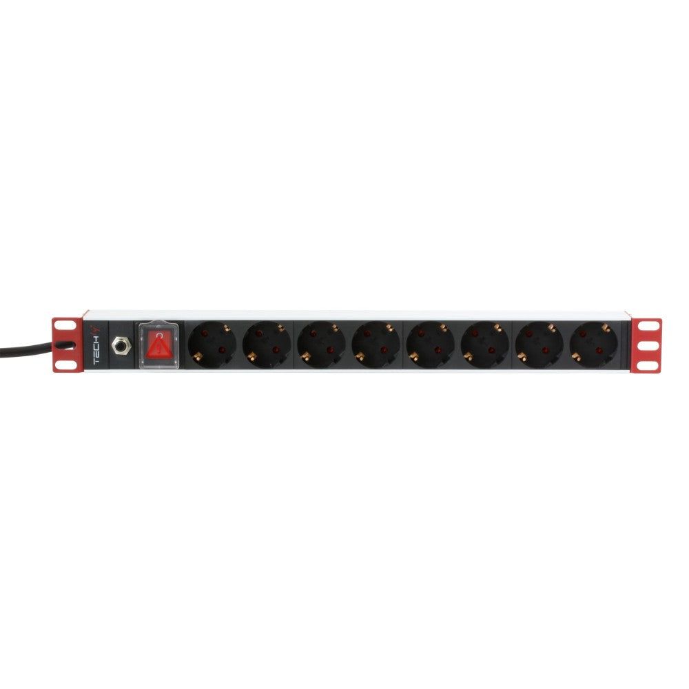 "Techly I-CASE STRIP-61UDIT Multiprise 19"" 1U X8 - Prises Schuko"