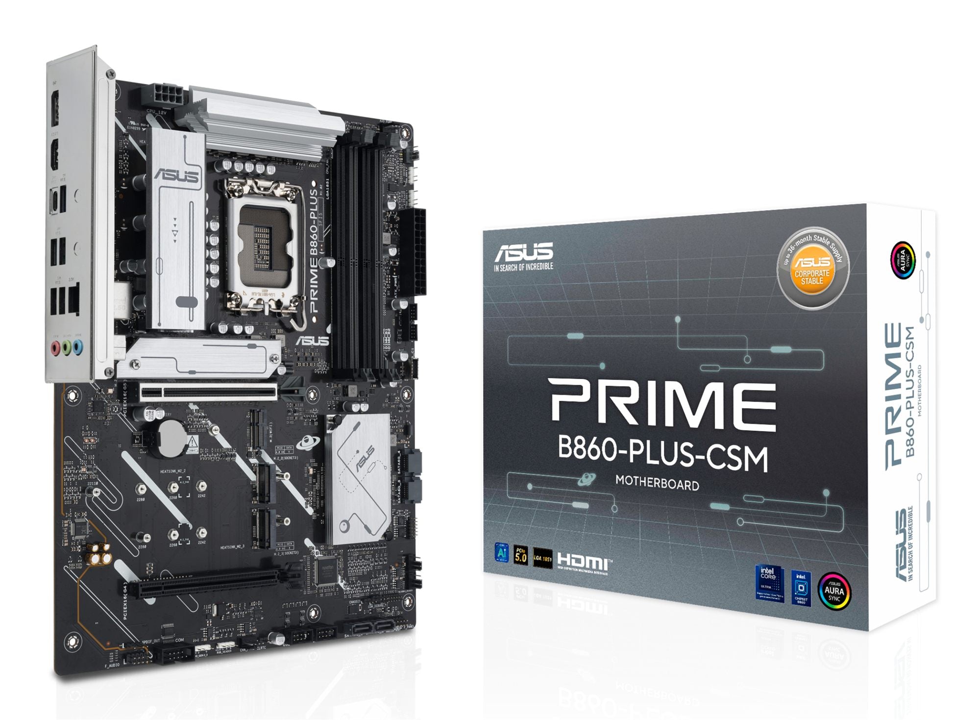 ASUS PRIME B860-PLUS-CSM LGA1851 DDR5 ATX MB 1xHDMI 1xDP 3xM.2 4xSATA
