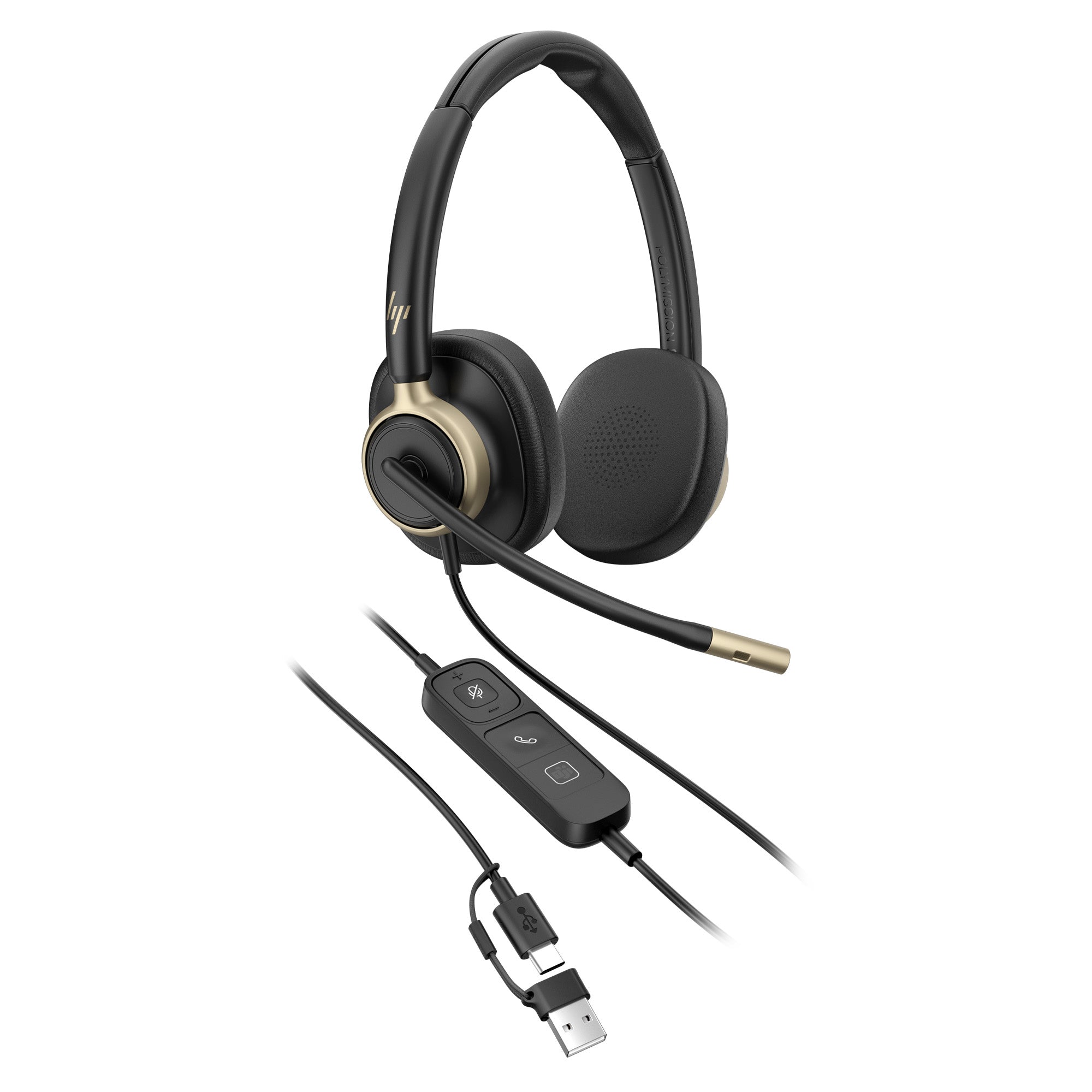 HP Poly Mission 825 Stereo USB Wired Headset Bulk WW