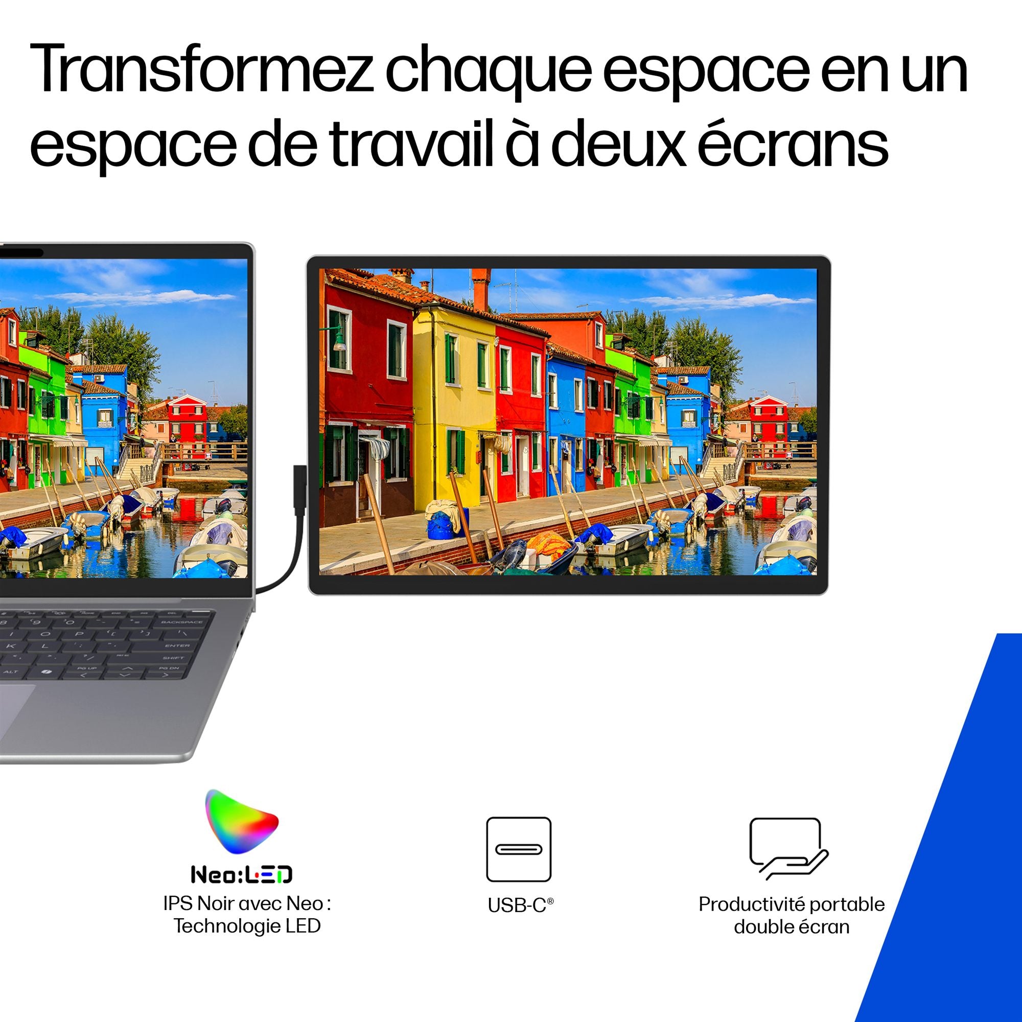HP Series 5 Pro 14p WQXGA 2560 x 1600 Portable Monitor/Flat IPS with Edge-lit/2 USB Type-C up to 65W USB Power Delivery 3/3/0