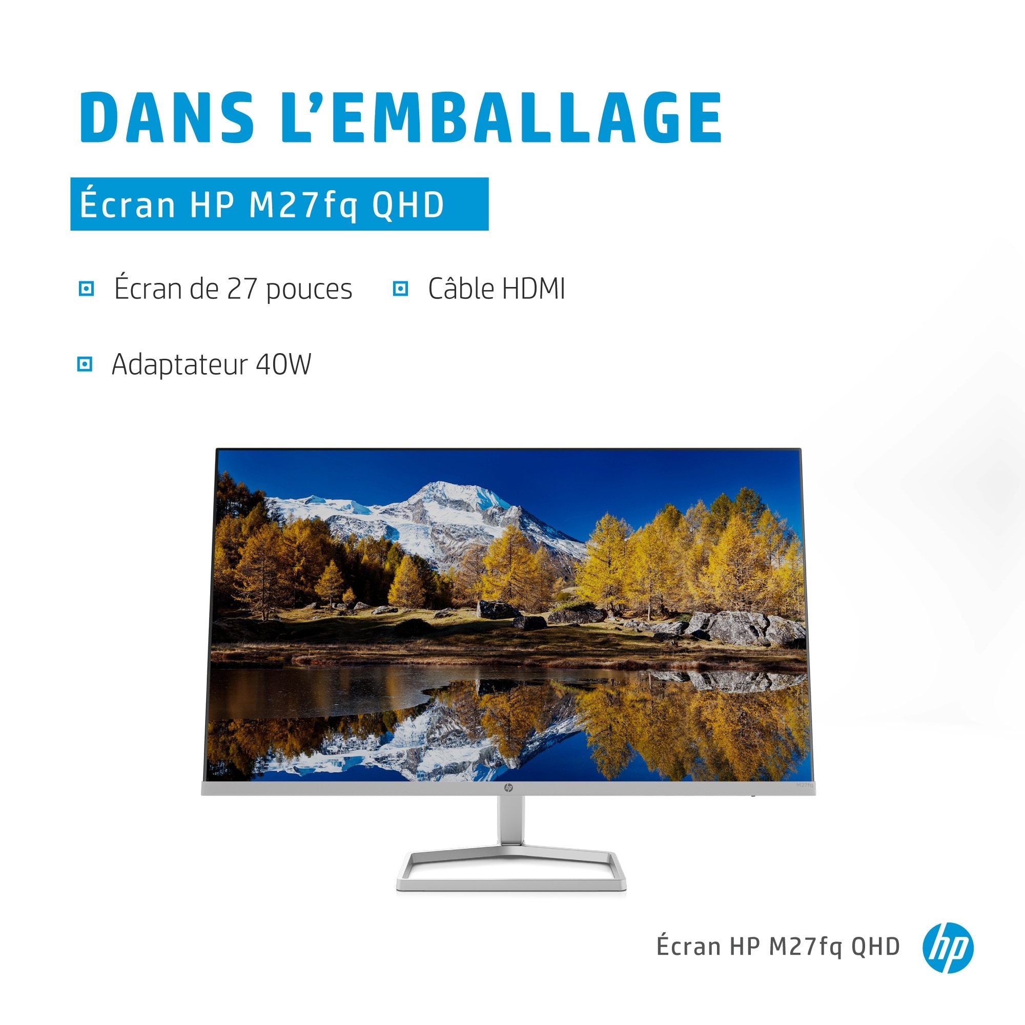 "HP M27fq QHD Monitor écran plat de PC 68,6 cm (27"") 2560 x 1440 pixels Quad HD LCD Argent"