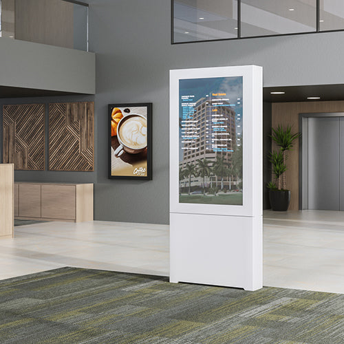 Chief 40in Postrait, Impact series Bolt Down Kiosk, WHITE