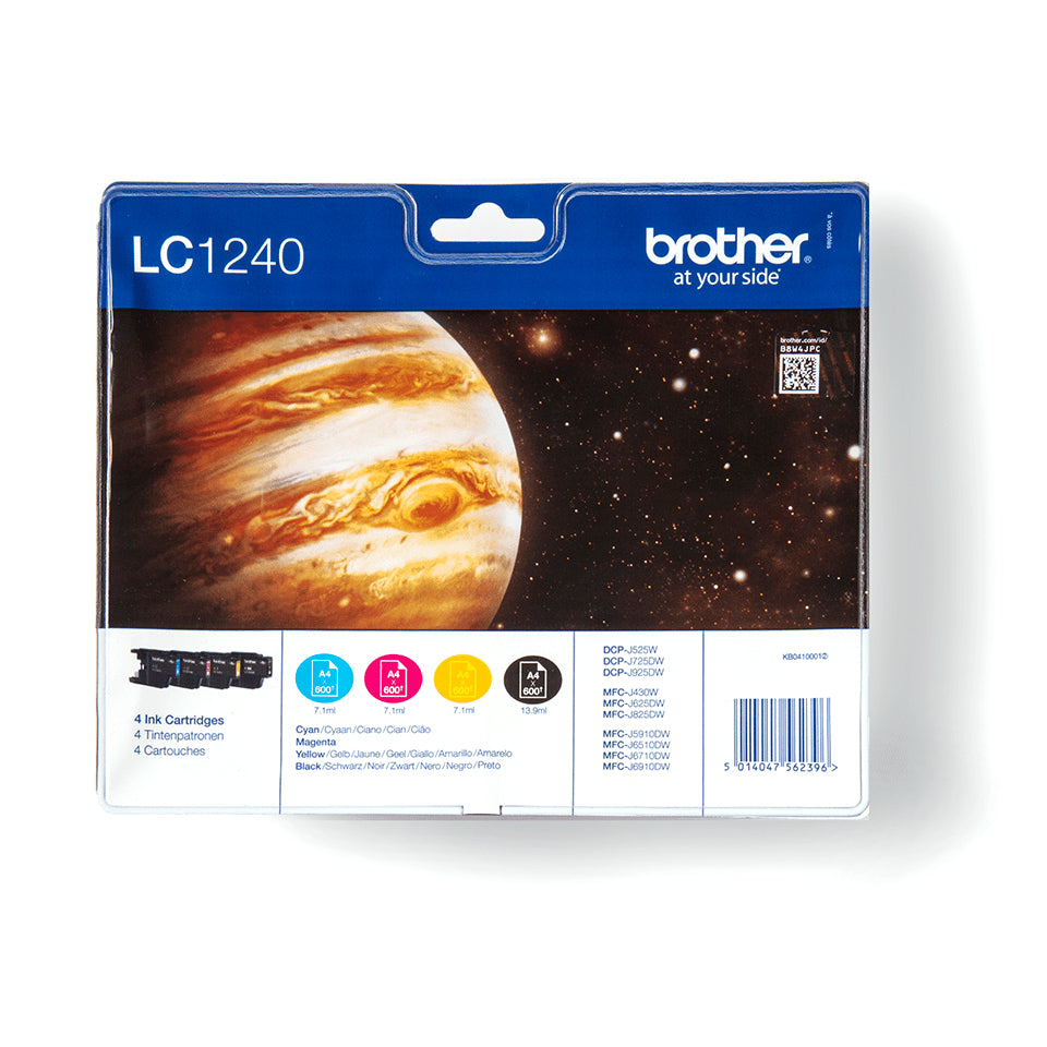 BROTHER LC-1240 cartouche dencre noir et tricolore haute capacité 600 pages 1-pack blister sans alarme