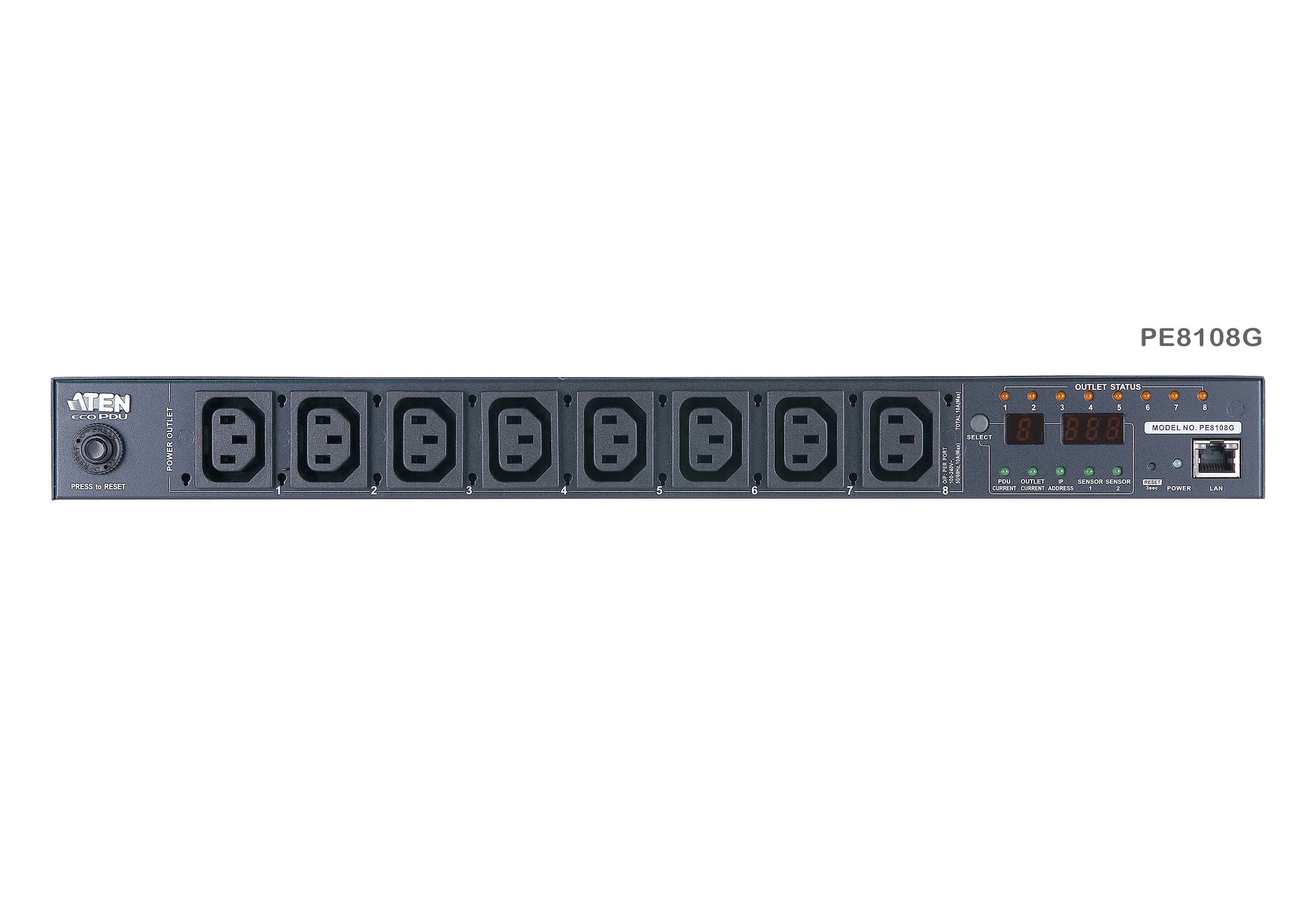 Aten PE8108G multiprise rackable PDU IP 8xC13 Switch+Mesures