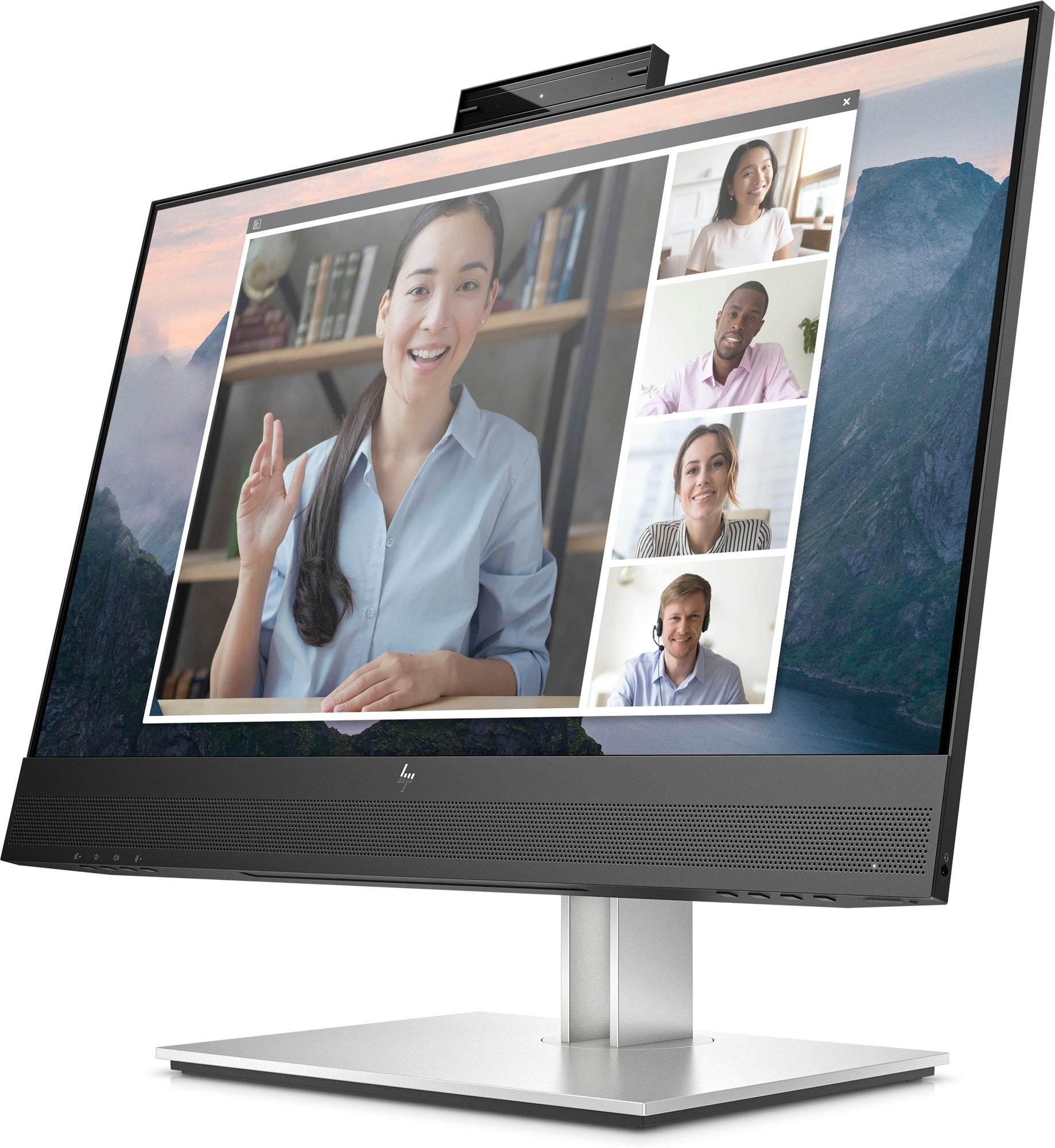 HP Écran de conférence E24mv G4 FHD avec webcam IR 5Mpx 23.8p Moniteur 24 FHD 1920x1080 HDMI VGA USB hub DisplayPort 3/3/0