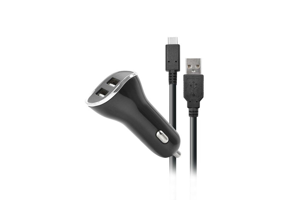 LEXIP X STEELPLAY Chargeur Voiture Aallume-Cigare 2 Ports USB SWITCH + Cable de Recharge 2m