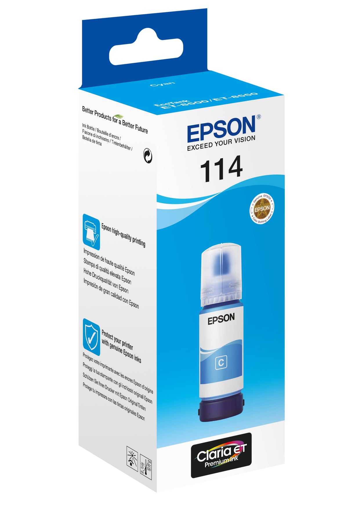 EPSON 1LB 114 EcoTank Cyan ink bottle