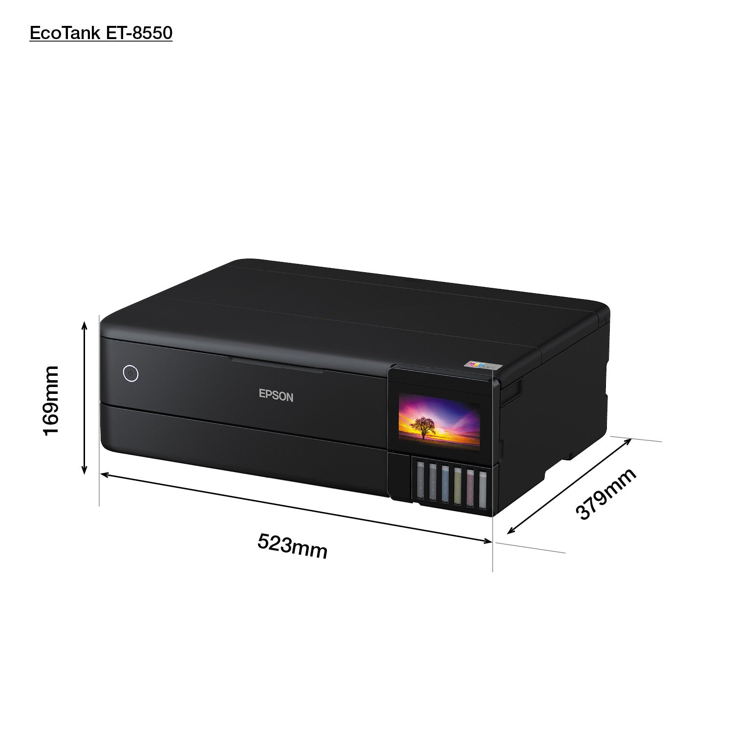 EPSON EcoTank ET-8550 MFP colour inkjet refillable A3 16ppm Print USB LAN Wi-Fi Black