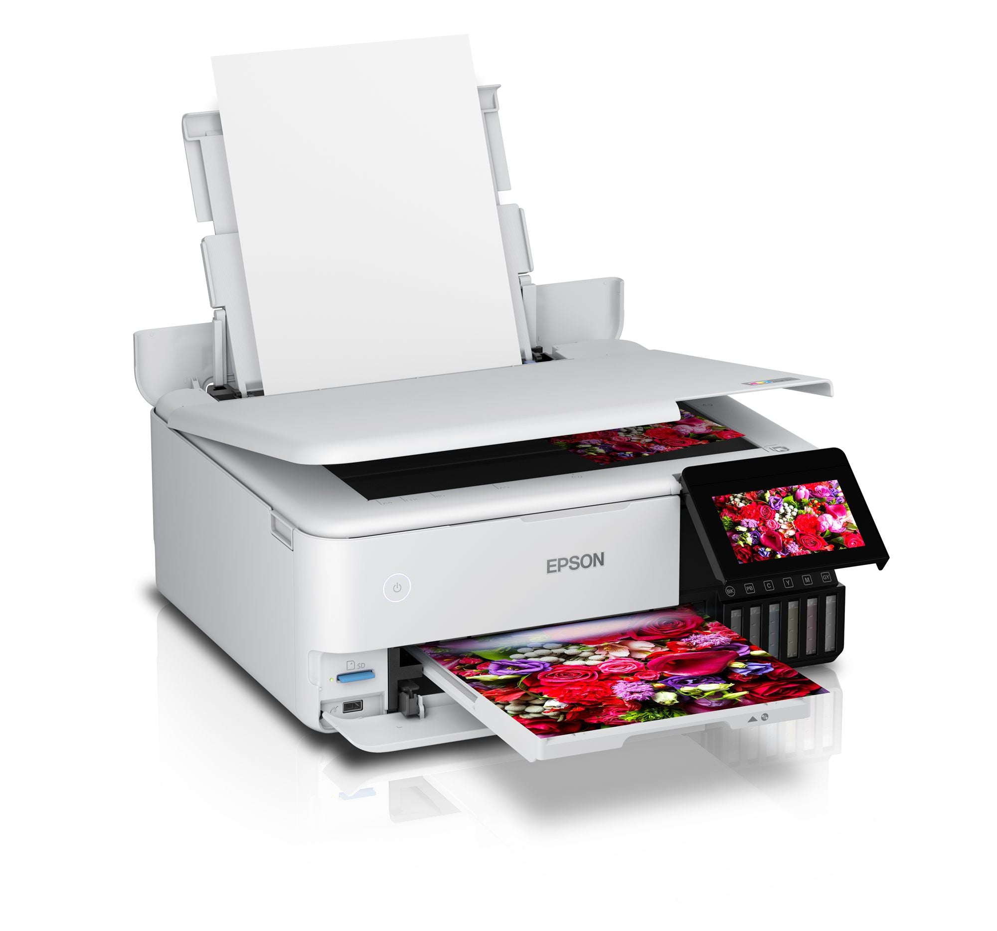EPSON EcoTank ET-8500 MFP colour ink-jet refillable A4 16ppm print USB LAN USB host Wi-Fi white