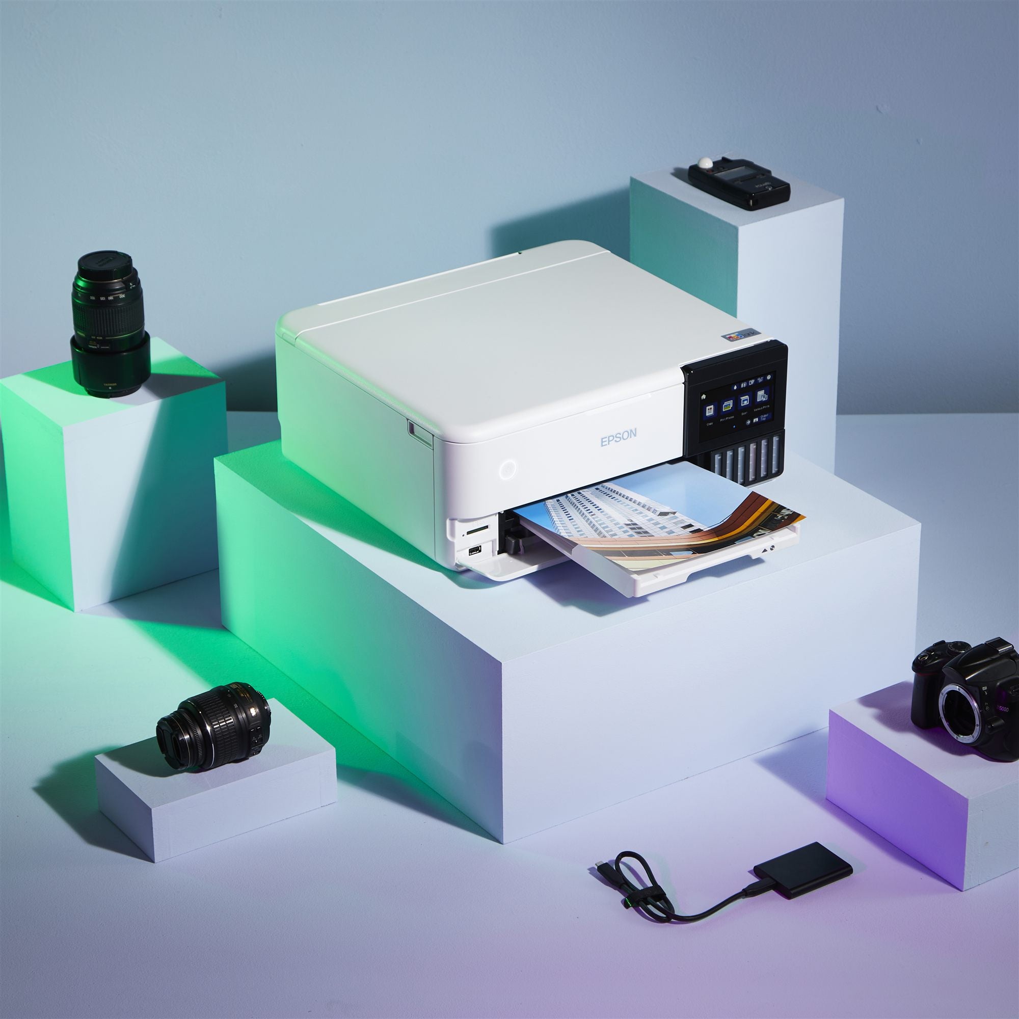 EPSON EcoTank ET-8500 MFP colour ink-jet refillable A4 16ppm print USB LAN USB host Wi-Fi white