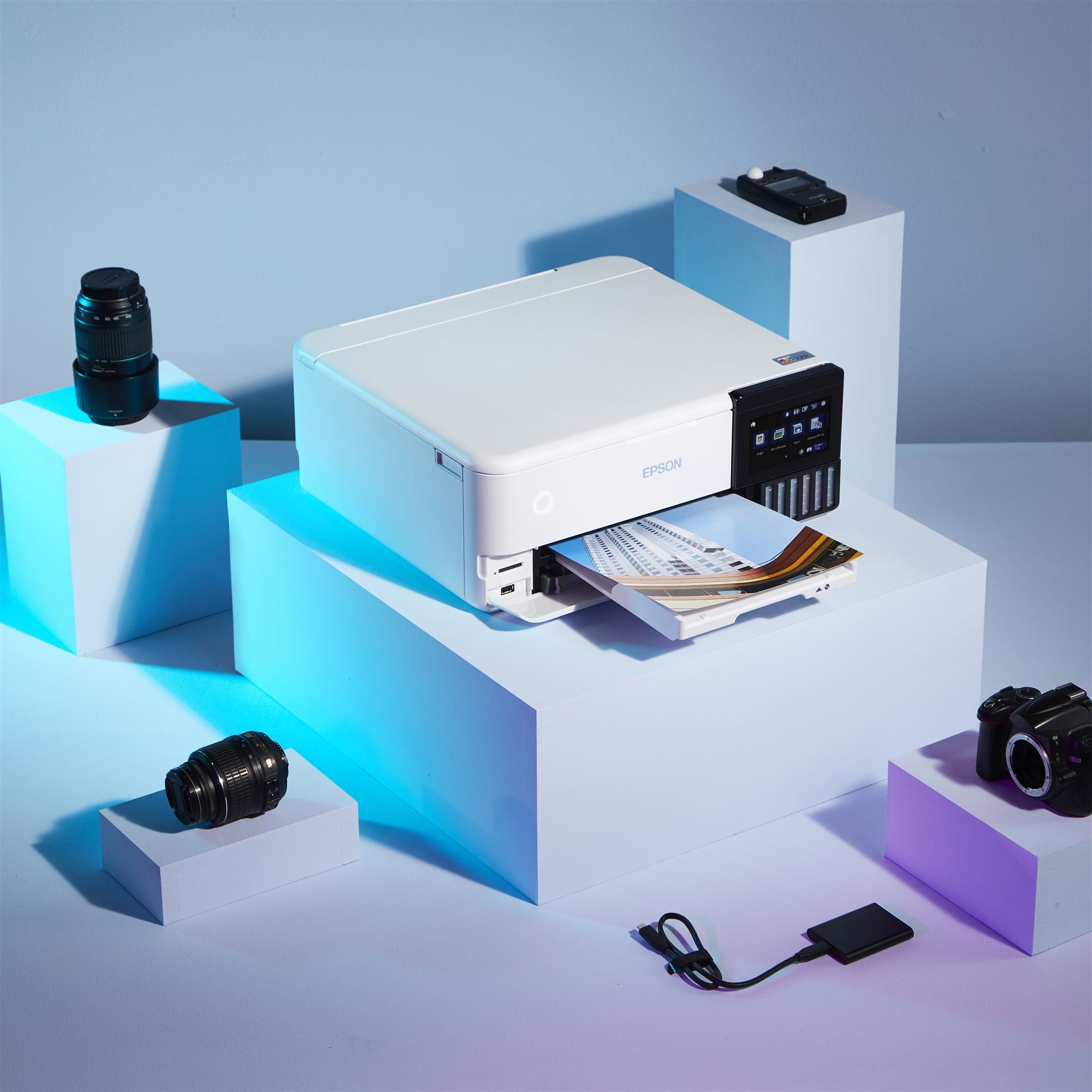 EPSON EcoTank ET-8500 MFP colour ink-jet refillable A4 16ppm print USB LAN USB host Wi-Fi white
