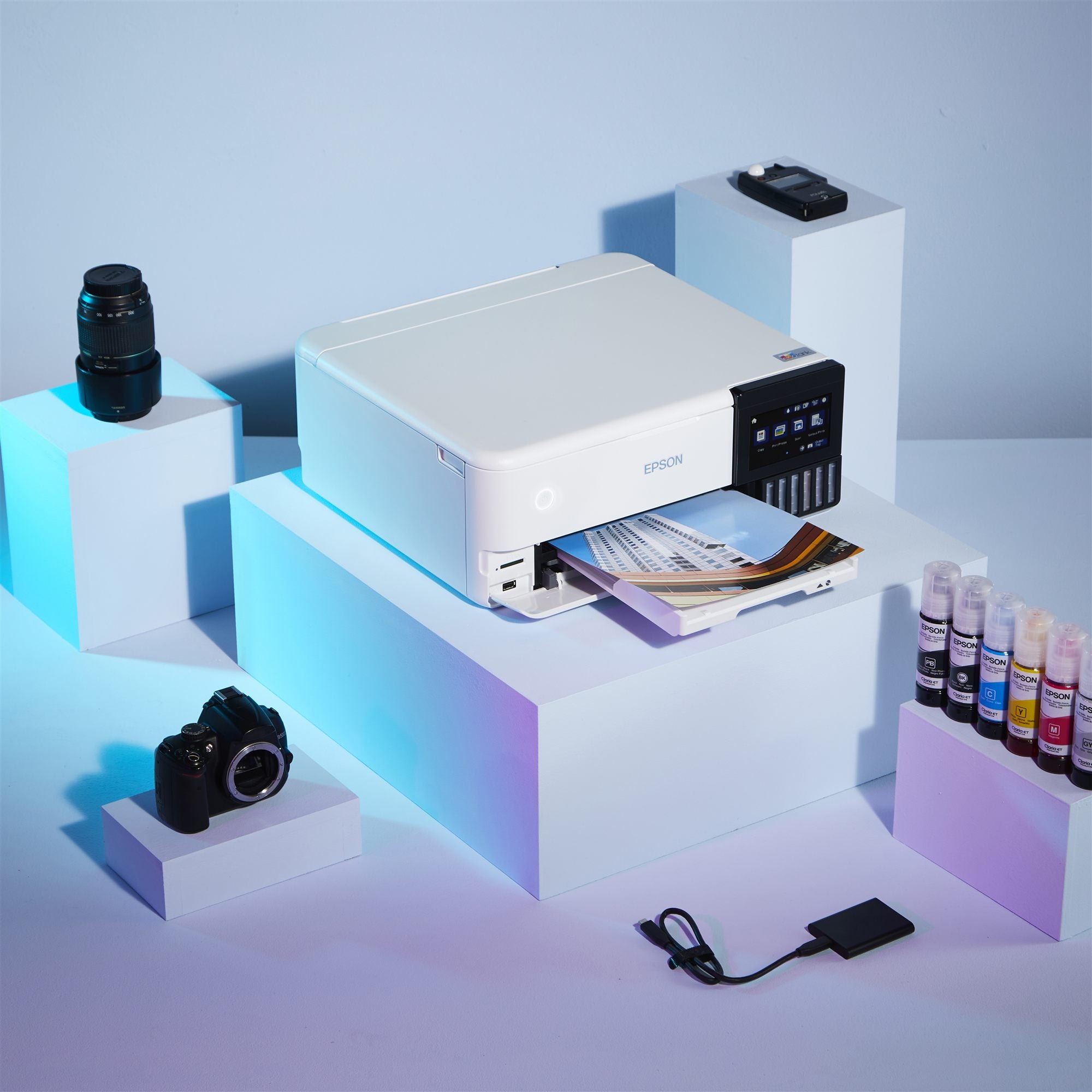 EPSON EcoTank ET-8500 MFP colour ink-jet refillable A4 16ppm print USB LAN USB host Wi-Fi white
