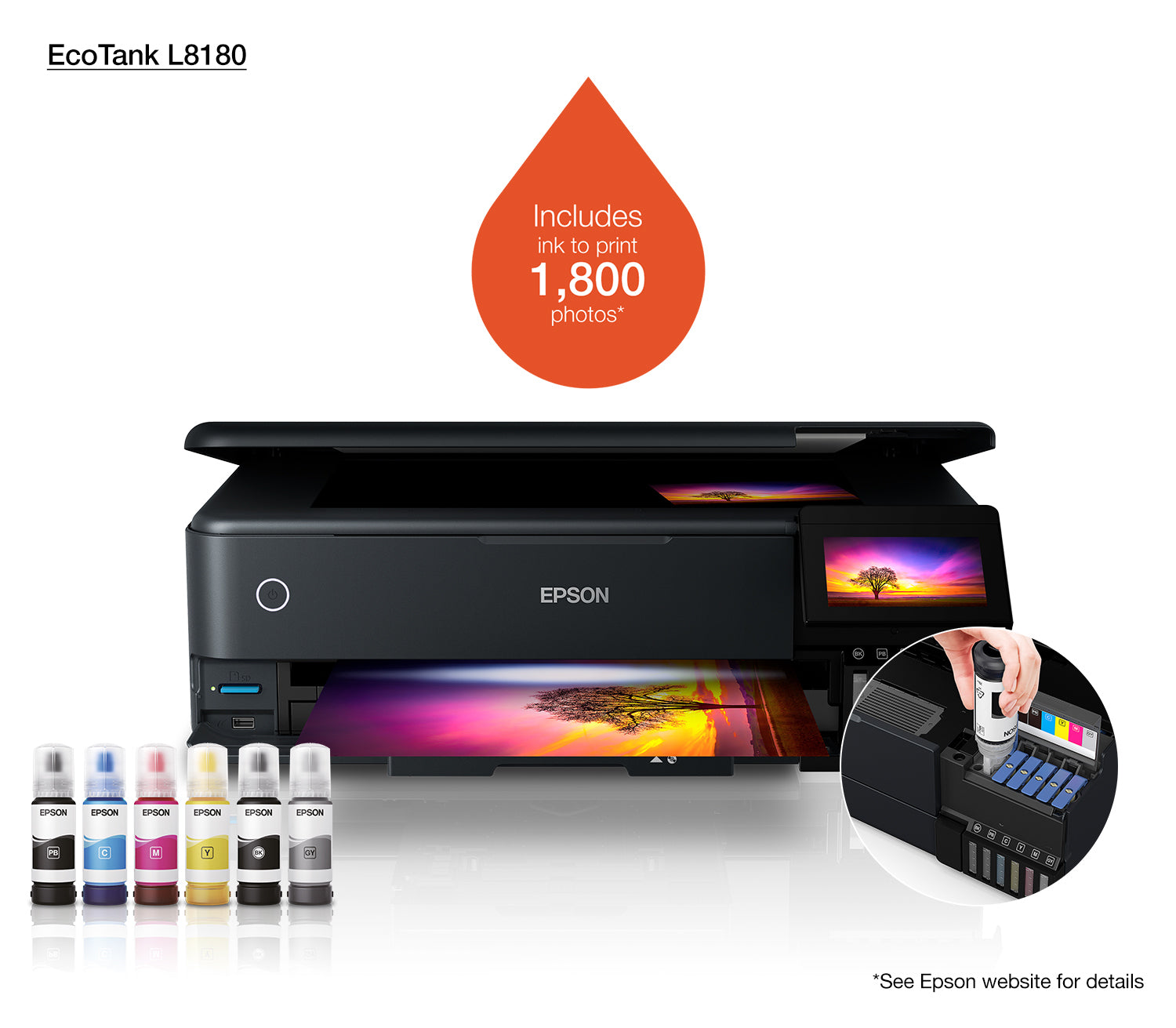 Epson EcoTank L8180 Jet d'encre A3+ 5760 x 1440 DPI 32 ppm Wifi