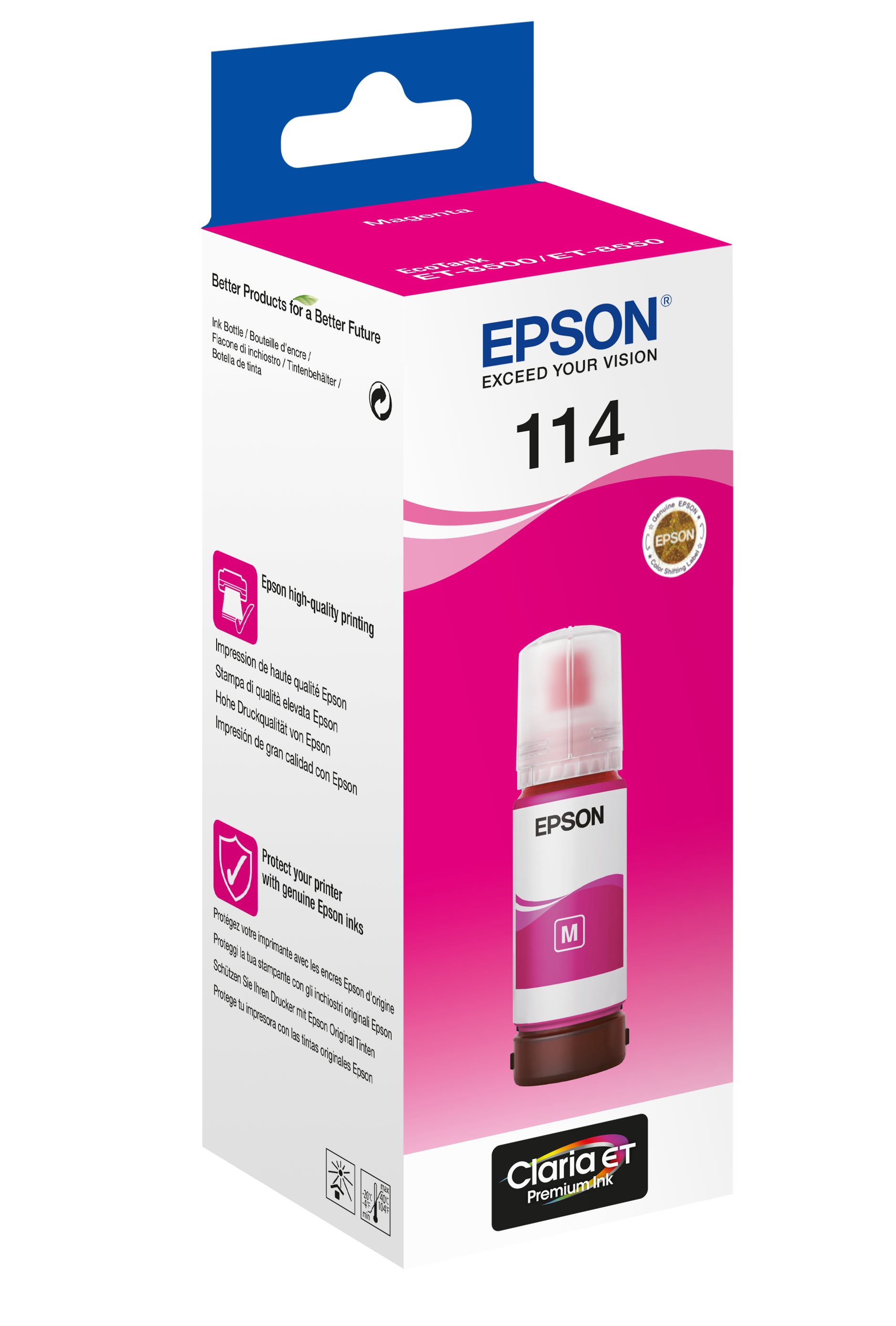 EPSON 1LB 114 EcoTank Magenta ink bottle