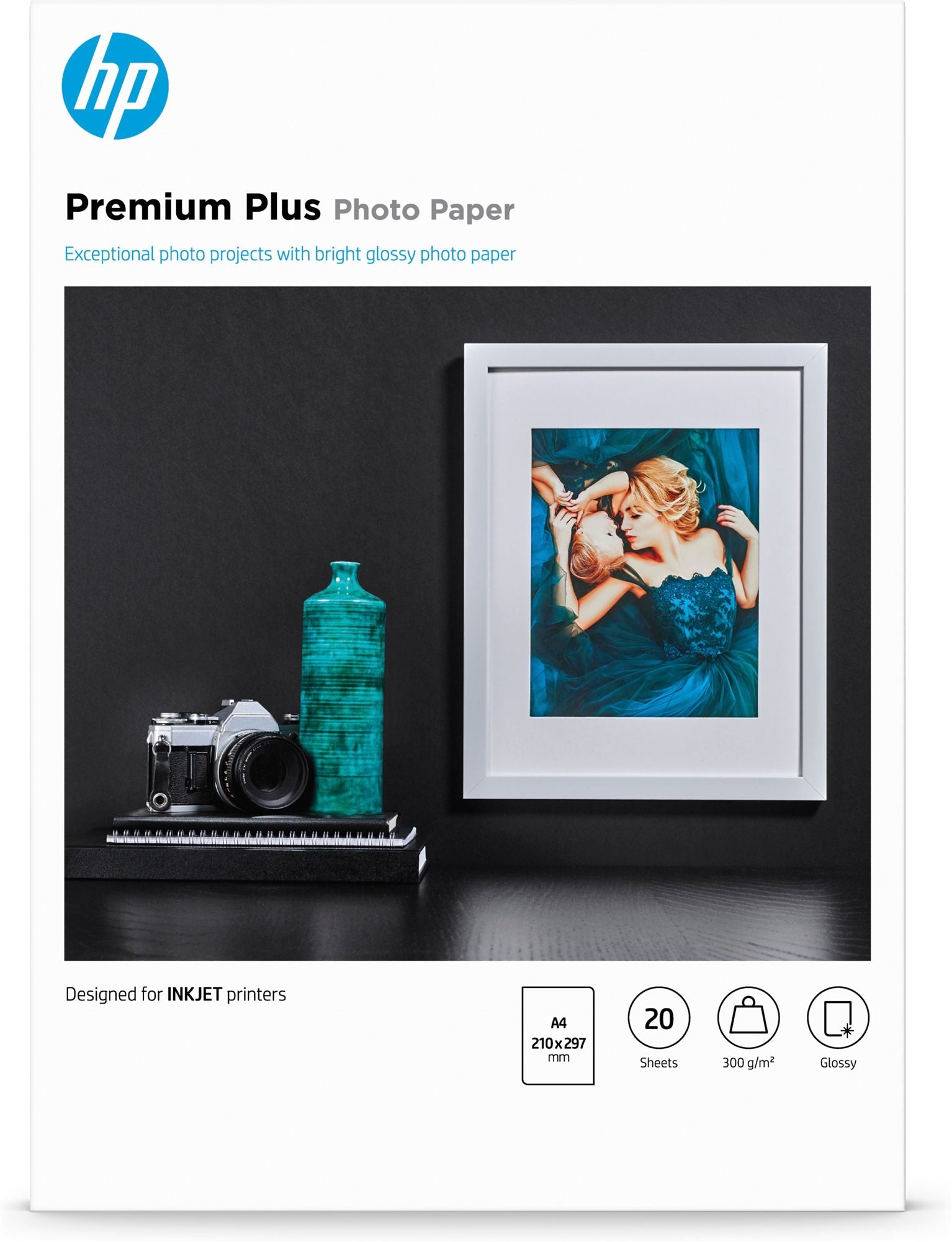 HP original CR672A Premium Plus Glossy Photo Paper CR672A white 300g/m2 A4 20 sheets 1-pack