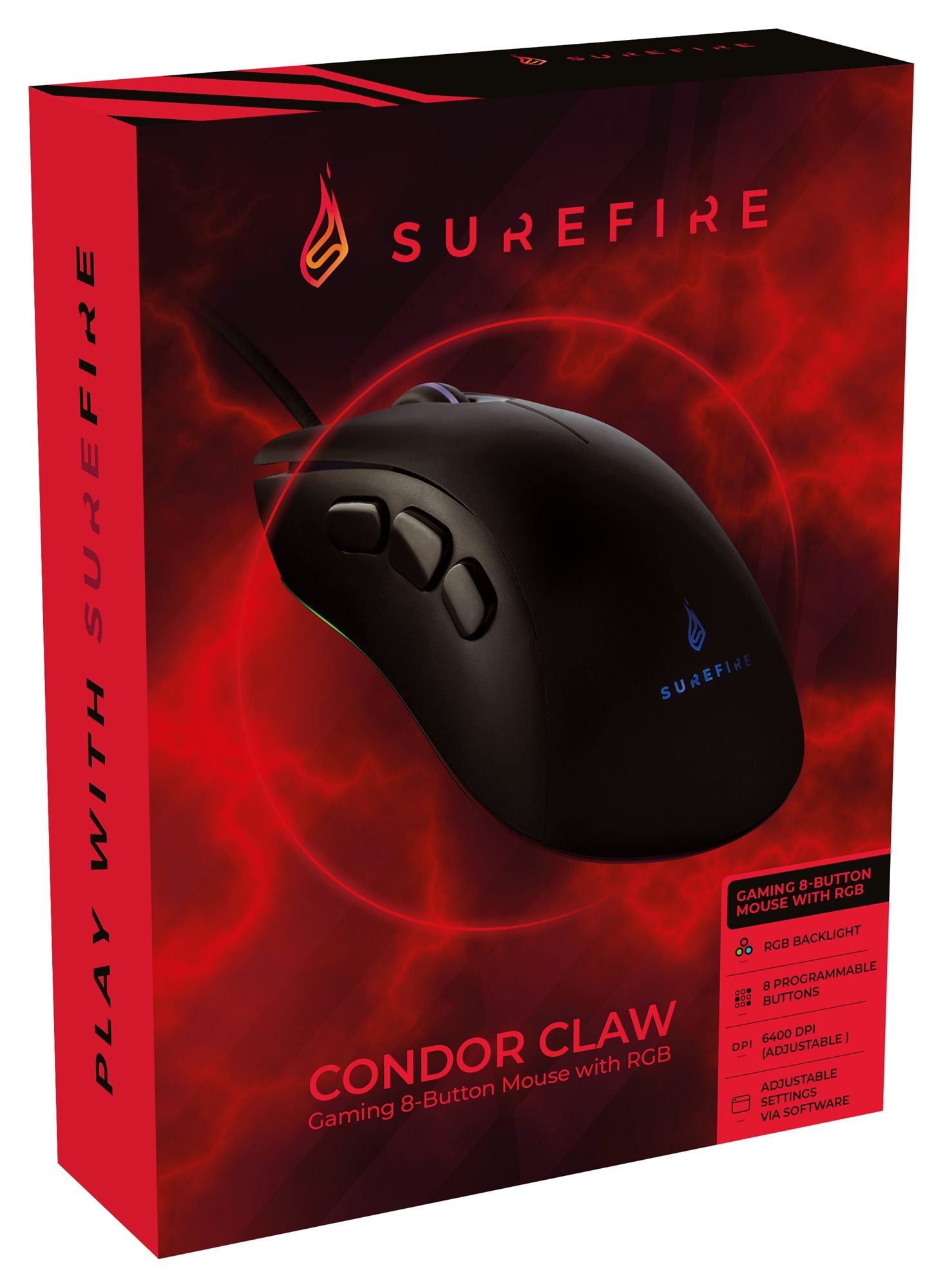 VERBATIM SUREFIRE CONDOR CLAW GAMING 8-BUTTON MOUSE WITH RGB  WCF (P)
