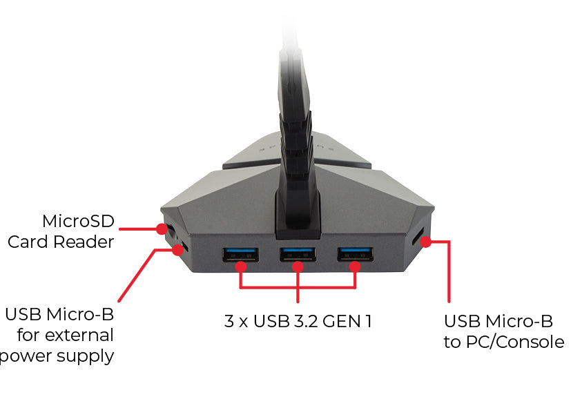 VERBATIM SUREFIRE AXIS GAMING MOUSE BUNGEE HUB WCF (P)