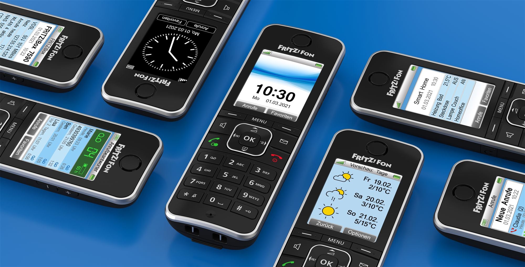 FRITZ!Fon 20002964 C6 Black Téléphone DECT Identification de l'appelant Noir