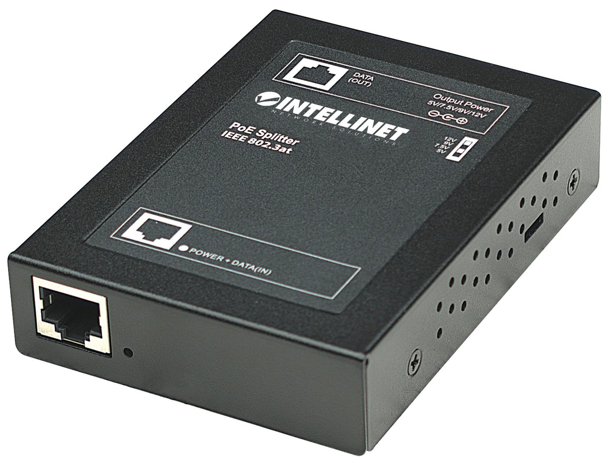 Intellinet 560443 séparateur voix-données Connexion Ethernet, supportant l'alimentation via ce port (PoE) Noir