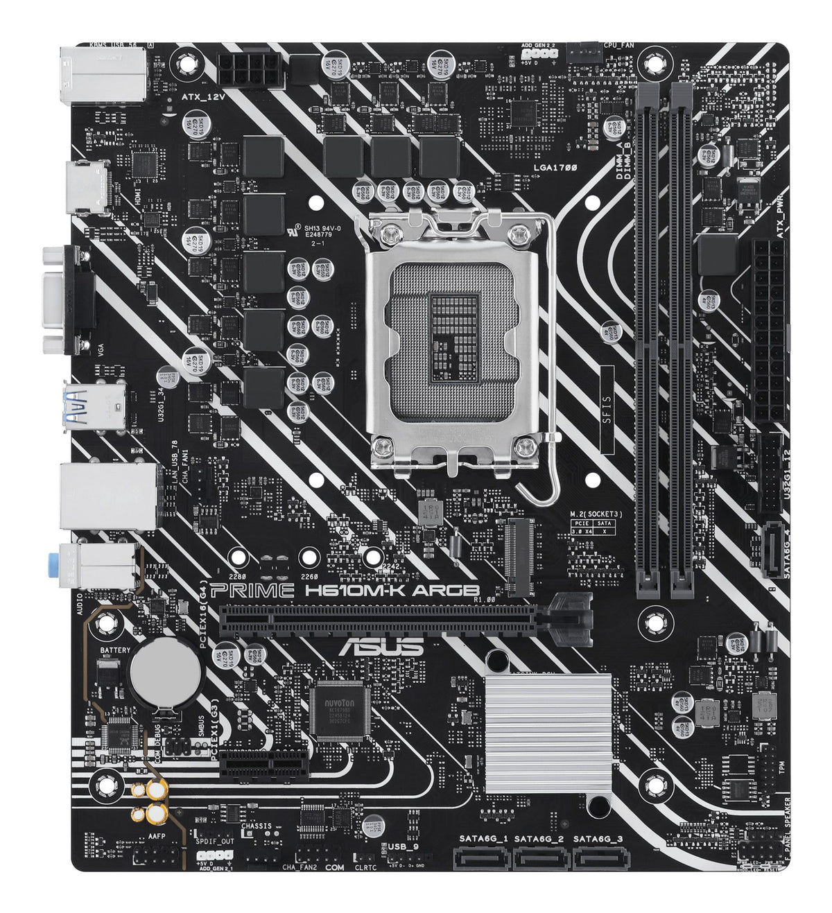 ASUS PRIME H610M-K ARGB LGA 1700 2DDR5 microATX 4xSATA MB 1xHDMI 2.1 1xD-Sub 1xM.2