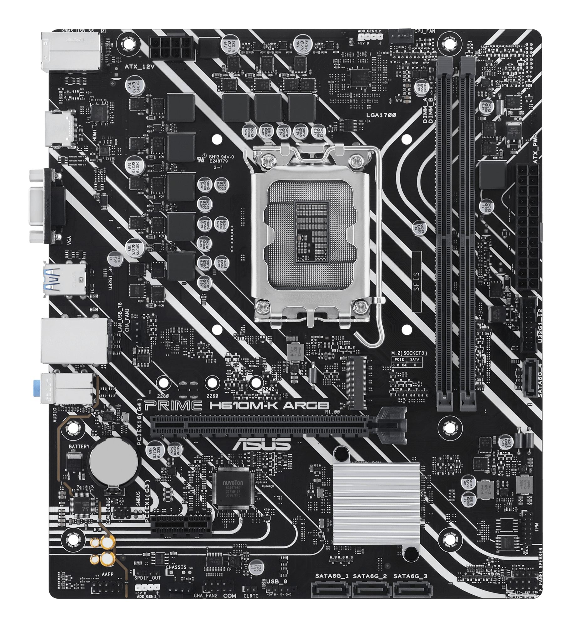 ASUS PRIME H610M-K ARGB LGA 1700 2DDR5 microATX 4xSATA MB 1xHDMI 2.1 1xD-Sub 1xM.2