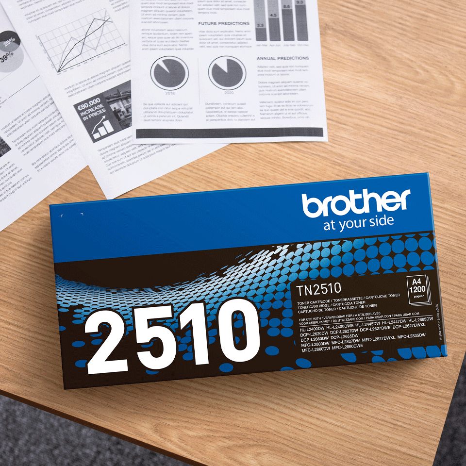 BROTHER TN2510 Black Toner Cartridge ISO Yield up to 1.200 pages