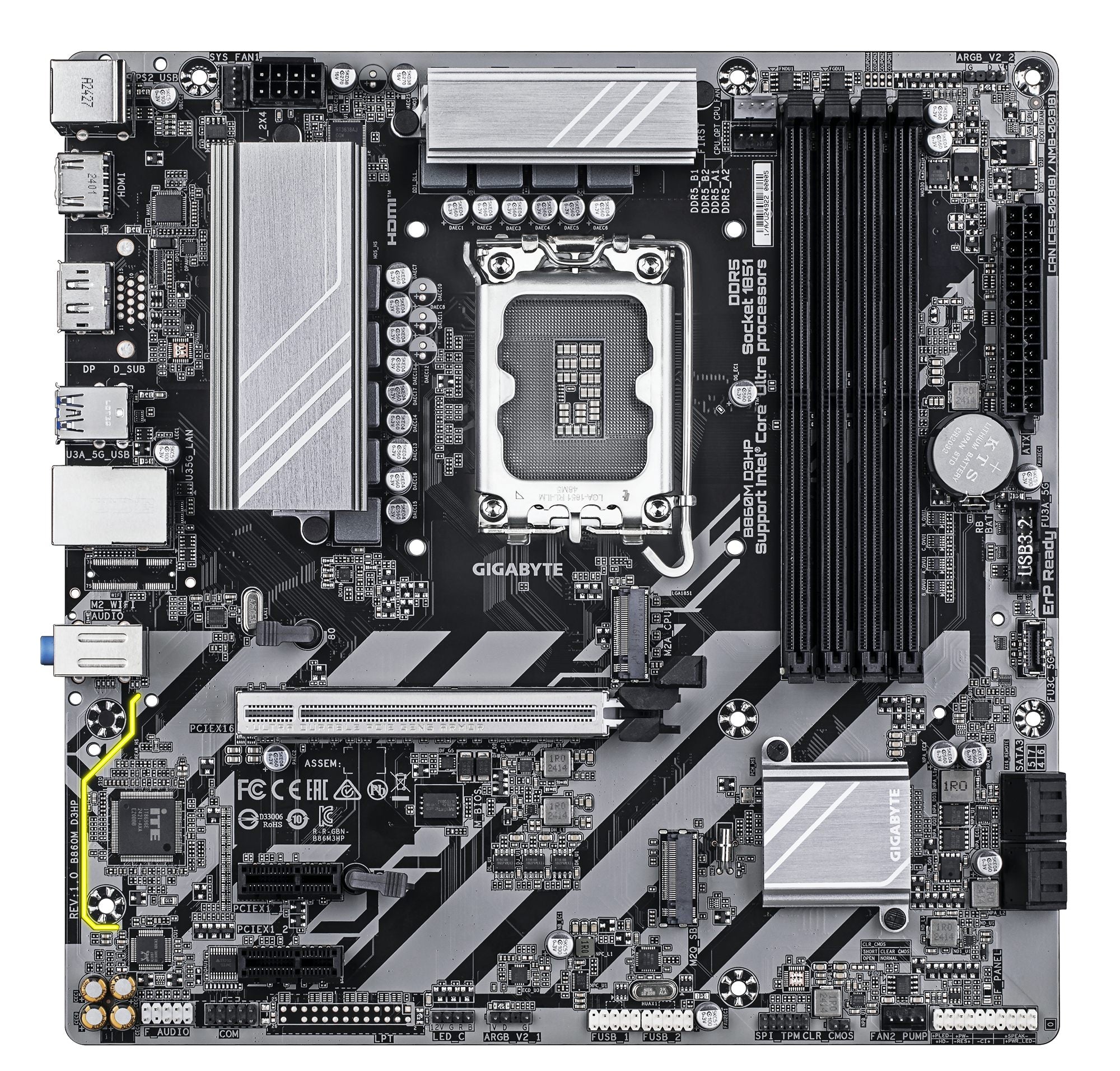 GIGABYTE B860M D3HP carte mere Intel B860 LGA 1851 (Socket V1) micro ATX