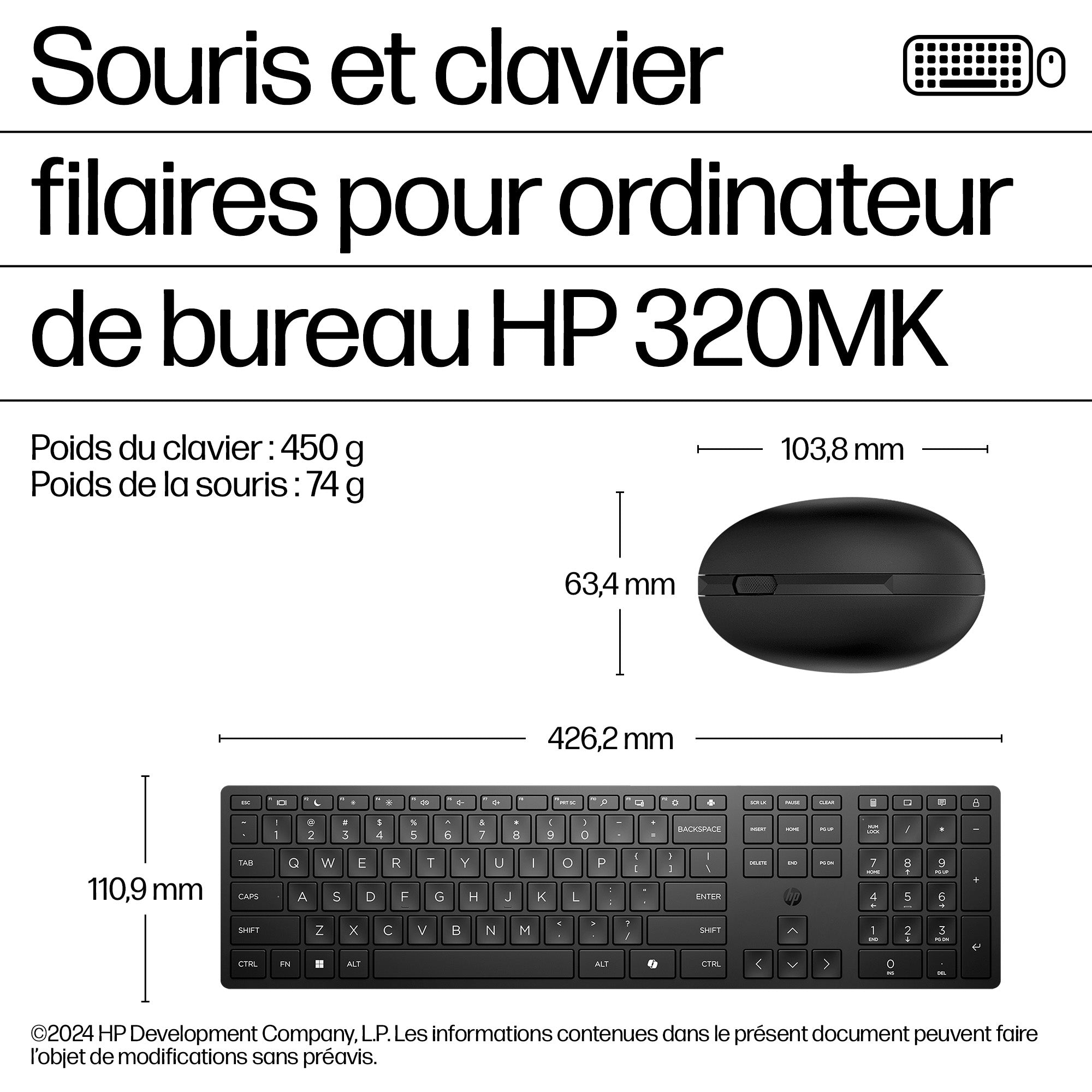 HP Wired 320MK combo (FR)