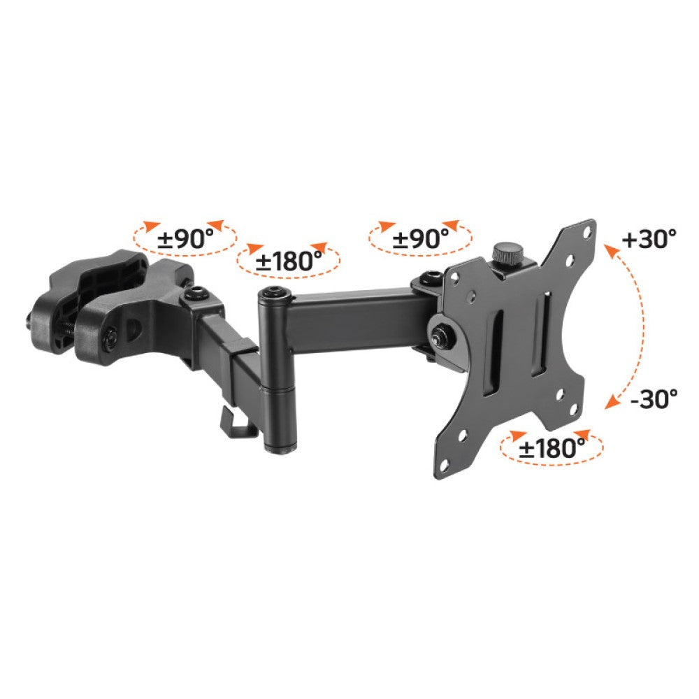 "Support de montage sur poteau TV Techly ICA-LCD 110BK 17-32"" pour installation de moniteur rotatif sur tuyau"