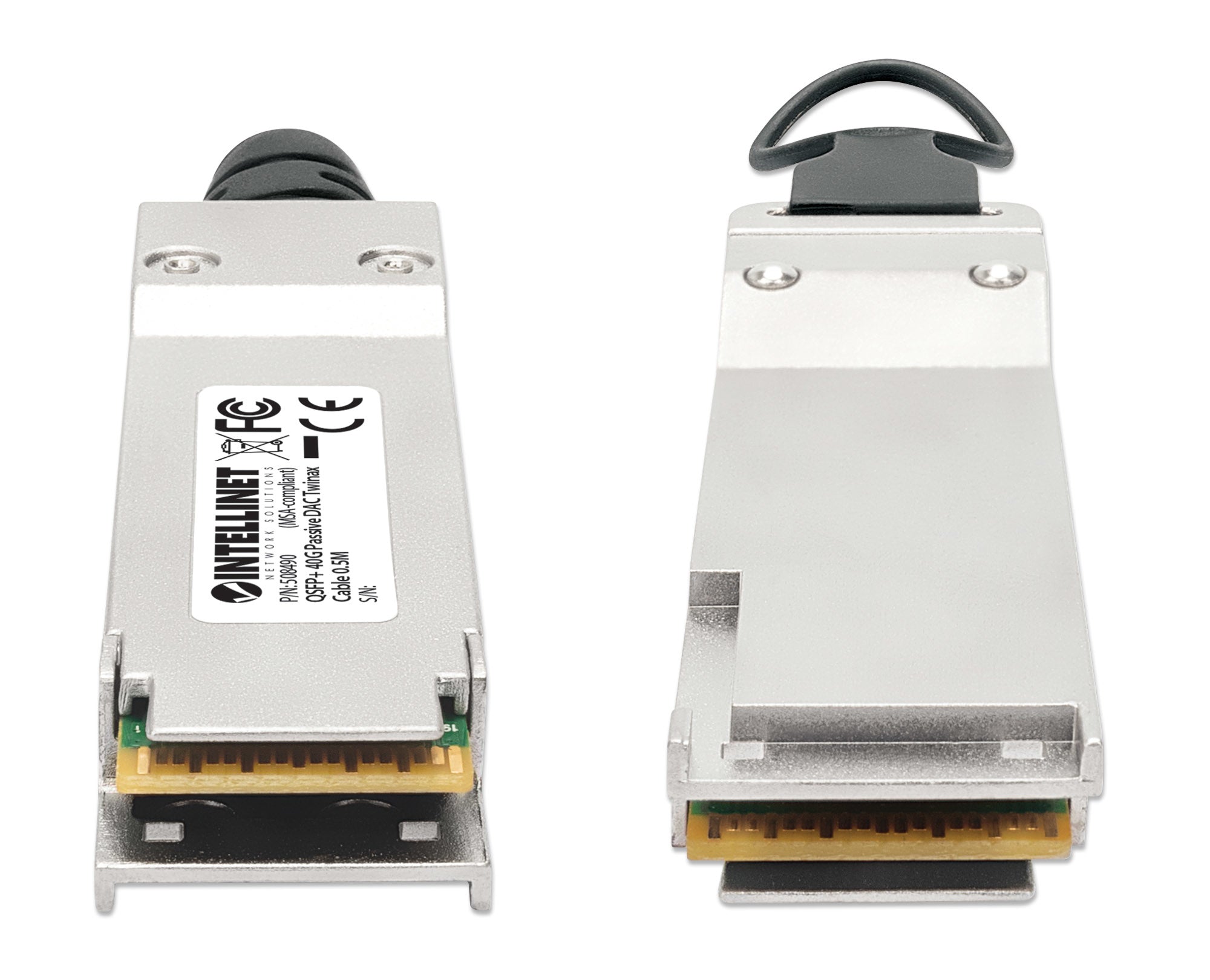 Intellinet 508490 câble InfiniBand et a fibres optiques 0,5 m QSFP+ Noir, Argent
