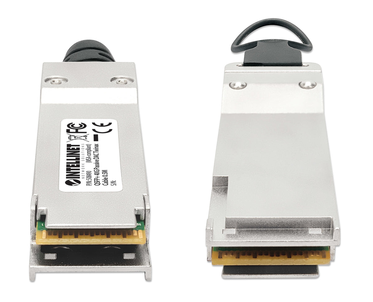 Intellinet 508490 câble InfiniBand et a fibres optiques 0,5 m QSFP+ Noir, Argent