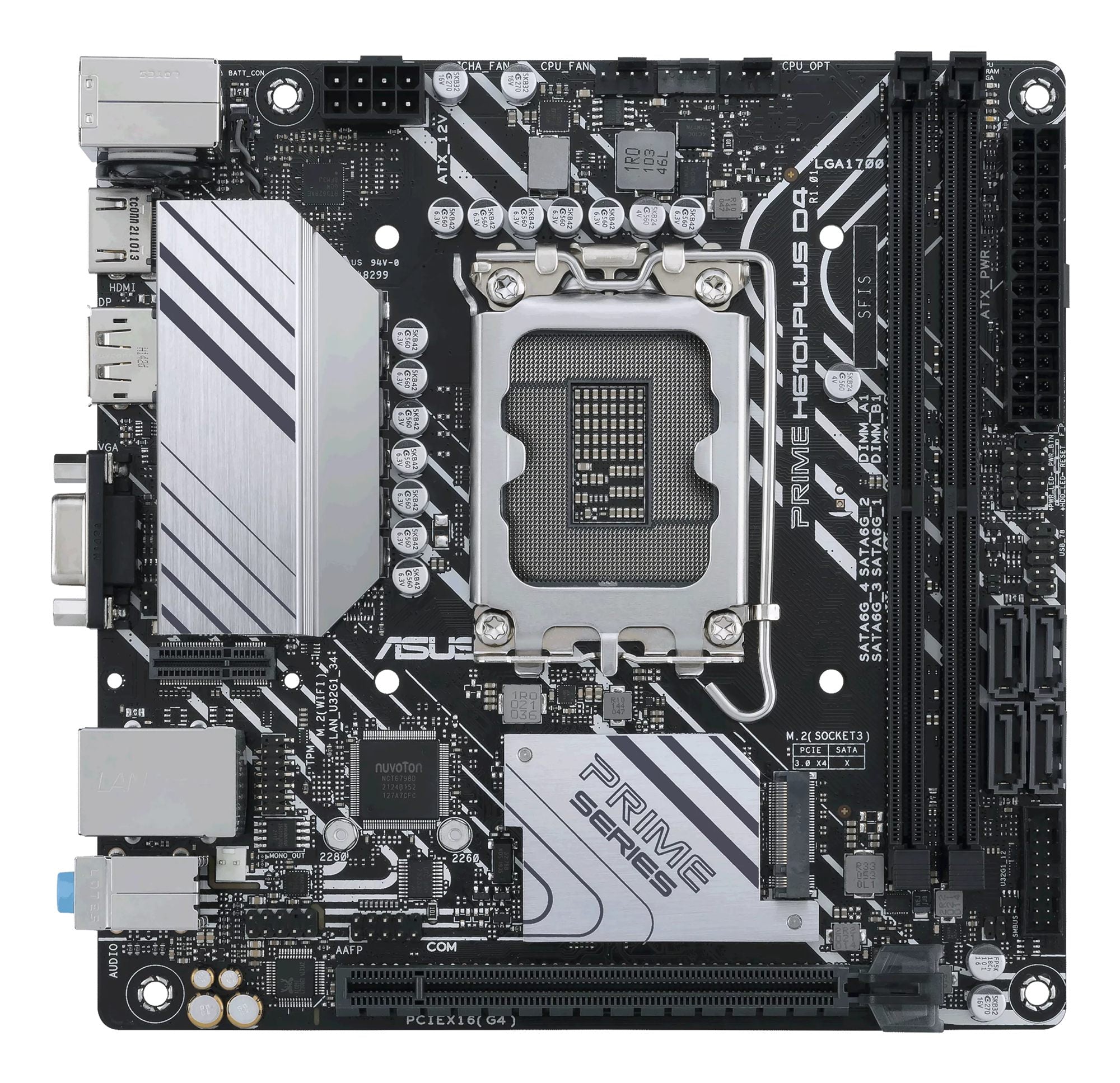 ASUS PRIME H610I-PLUS D4-CSM Intel H610 LGA 1700 2DDR4 1xPCIe 4.0/3.0 x16 1xM.2 4xSATA 6Gb/s 4xUSB 3.2 Mini ITX MB
