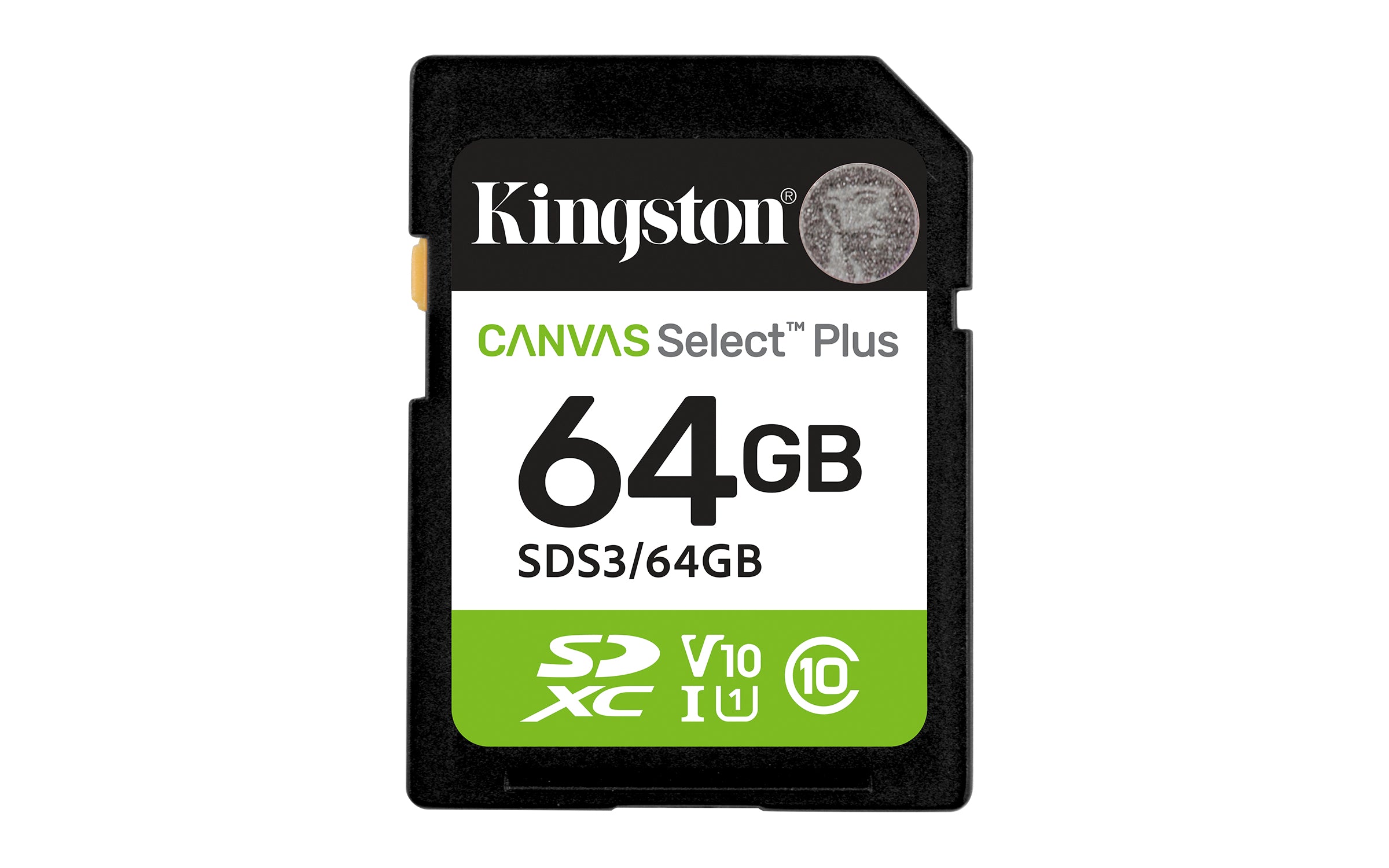 KINGSTON Canvas Select Plus Carte mémoire SDXC 64Go Gen3 150MB/s C10 UHS-I U3 V30