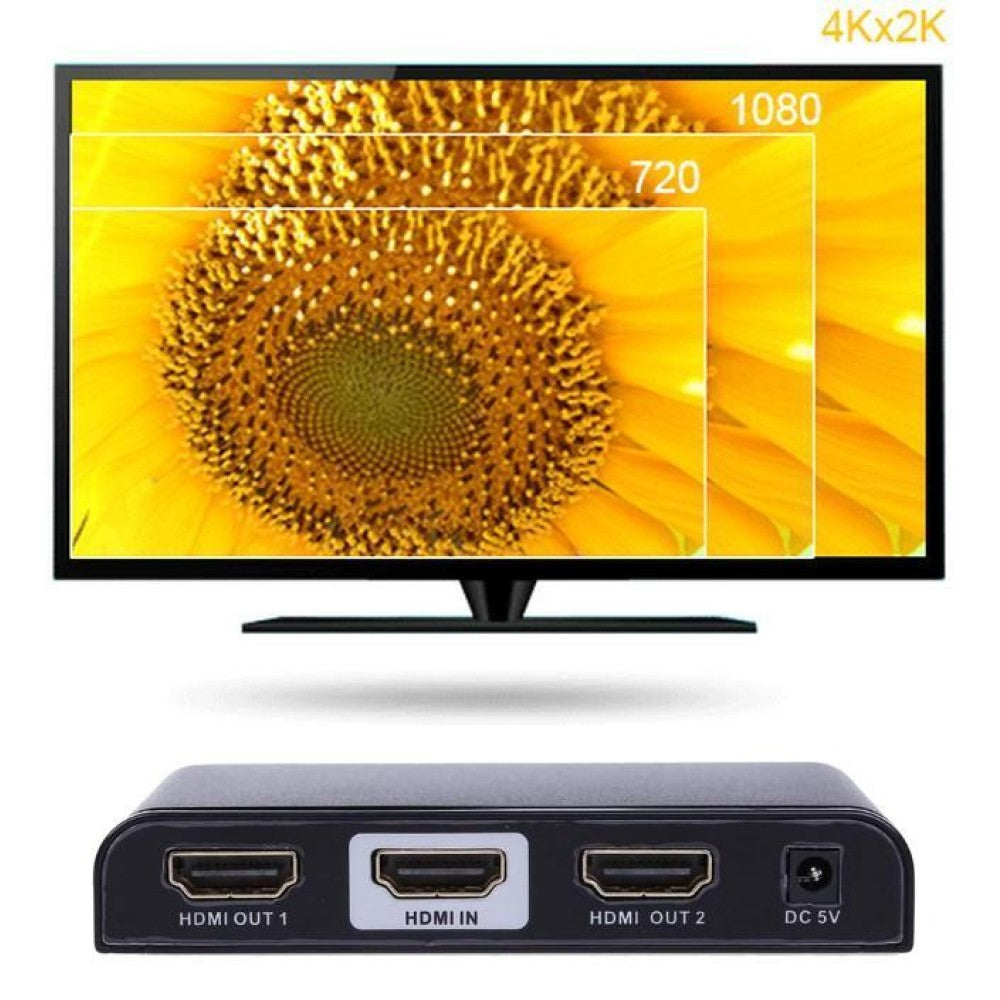 Techly IDATA HDMI2-4K2 Répartiteur HDMI 2.0 4K@60Hz 1x2 Actif