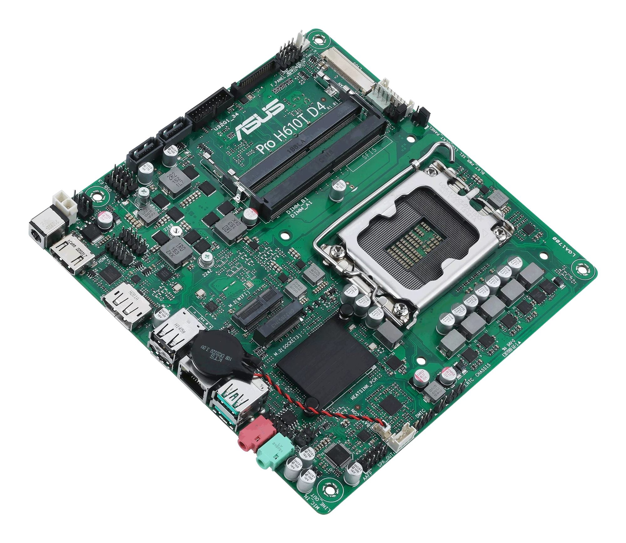 ASUS PRO H610T D4-CSM LGA1700 DDR4 1xHDMI 2.1 1xDP 1xPCIe 2xM.2 2xSATA 4xUSB Thin Mini ITX MB