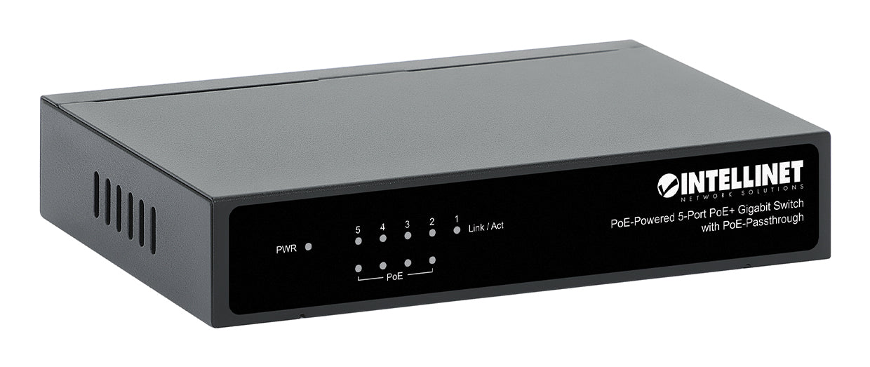 Intellinet PoE-Powered 5x Gigabit Gigabit Ethernet (10/100/1000) Connexion Ethernet, supportant l'alimentation via ce port (PoE) Noir