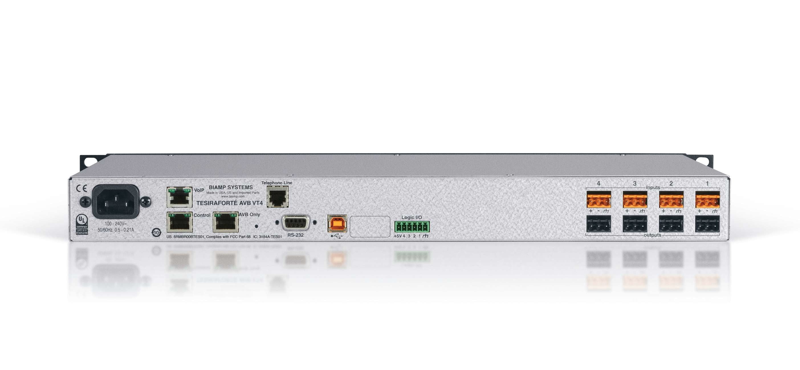 Biamp TesiraFORTE AVB VT4 Fixed I/O DSP Analogue Processor