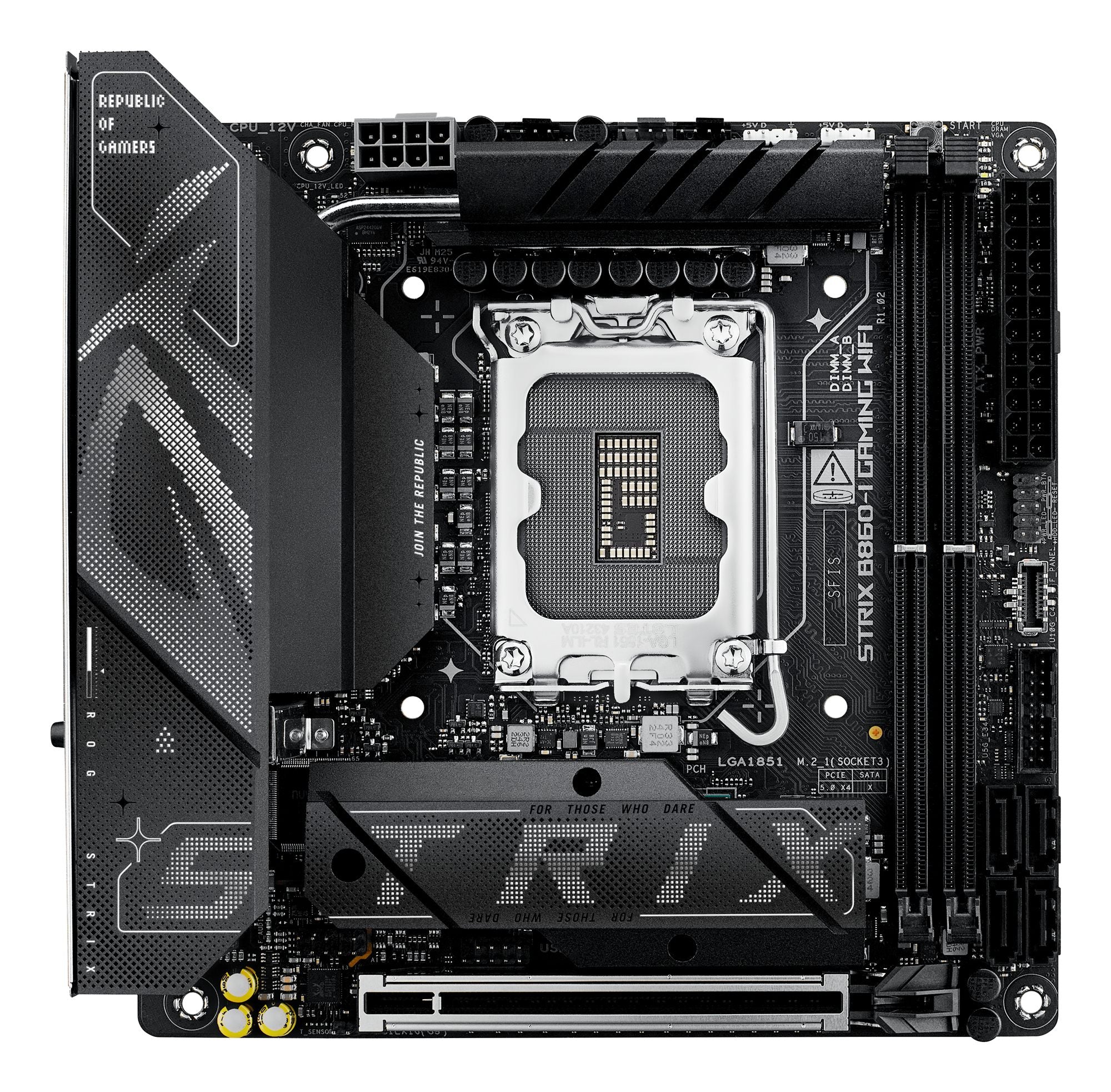 ASUS ROG STRIX B860-I GAMING WIFI LGA1851 DDR5 mini ITX MB 1xHDMI 1xDP 1xThunderBolt 2xM.2 4xSATA