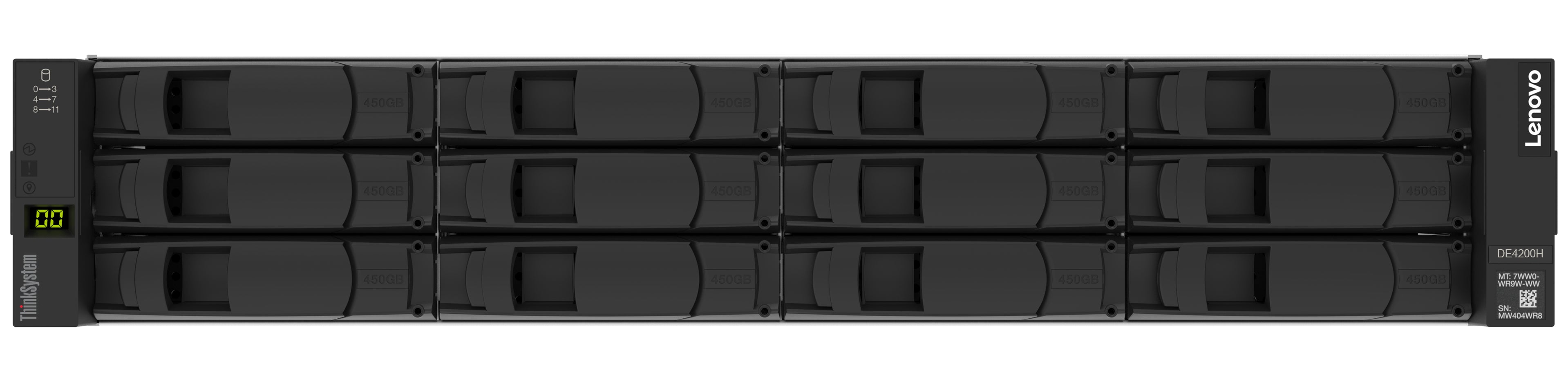 LENOVO ISG ThinkSystem DE4200H 64Go Cache HICless Hybrid Flash Array 2U12 LFF