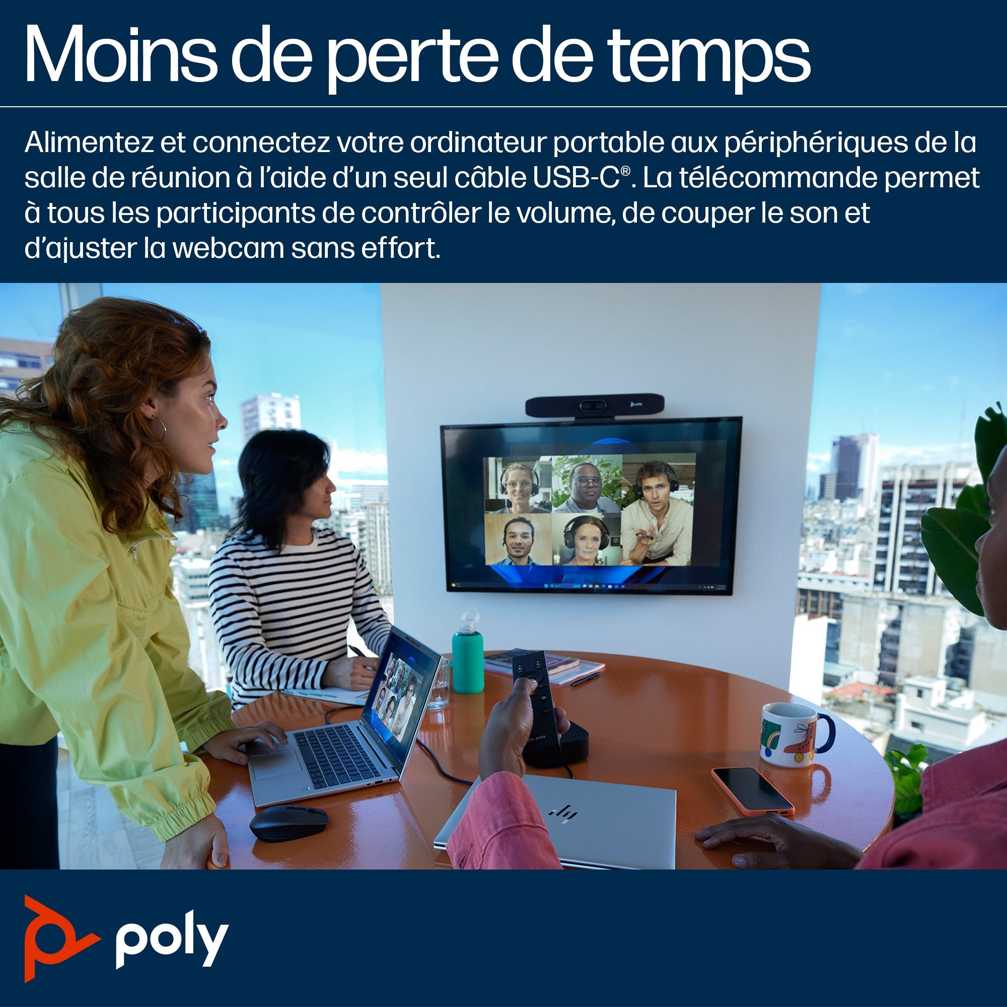 HP Poly Studio R30 Barre Vidéo USB Sans Radio GSA/TAA Sans localisation